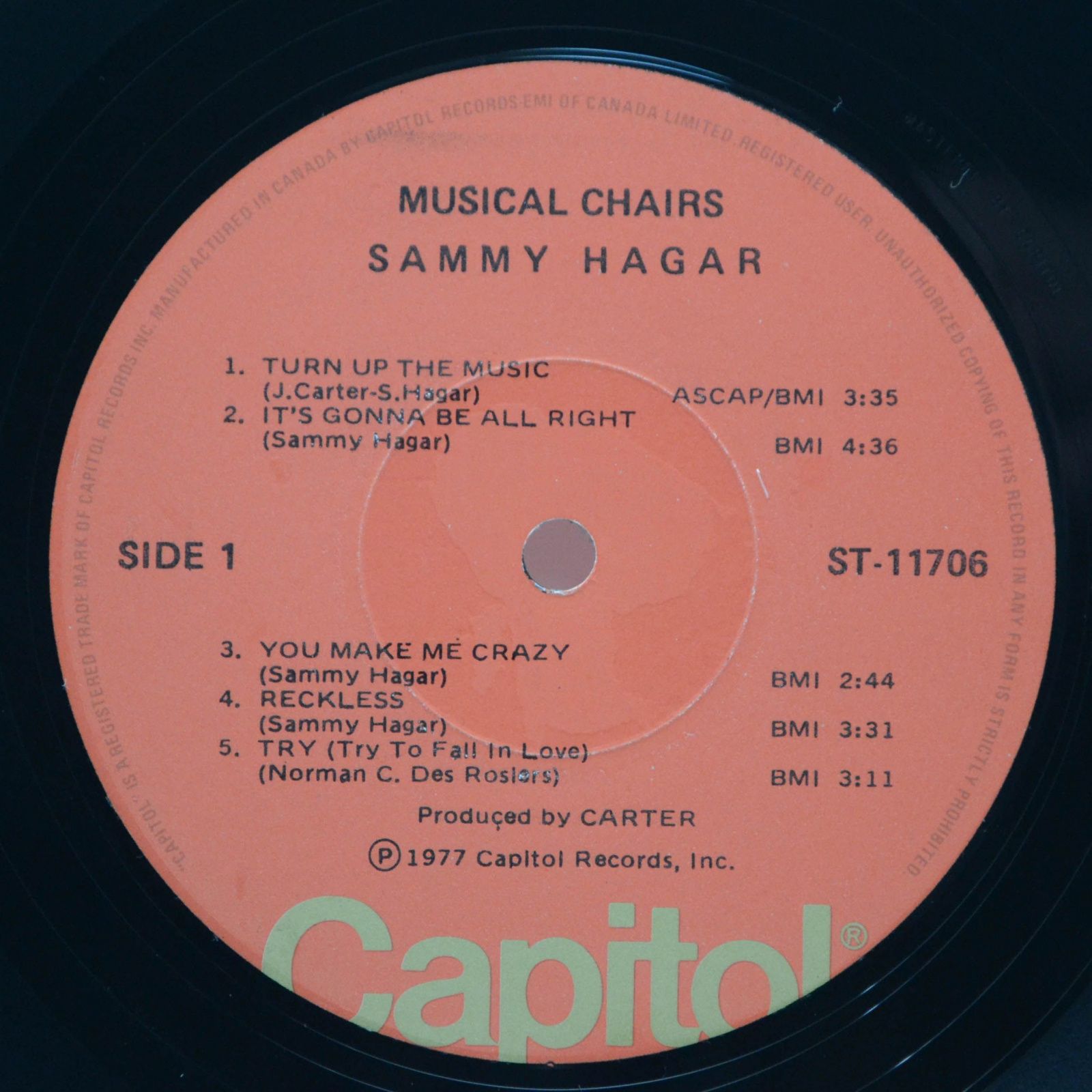 Виниловая пластинка Sammy Hagar — Musical Chairs, 1977