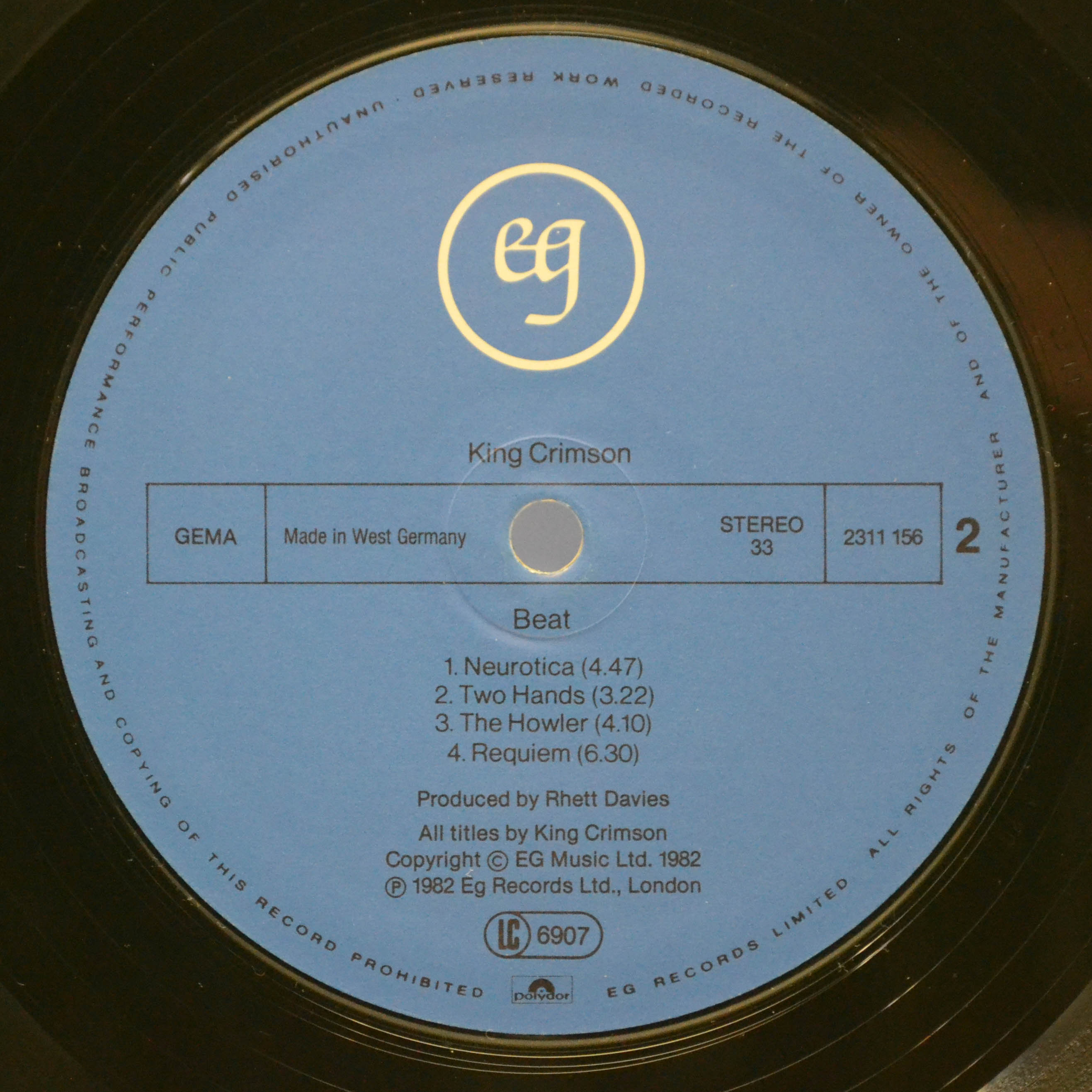 King Crimson — Beat, 1982