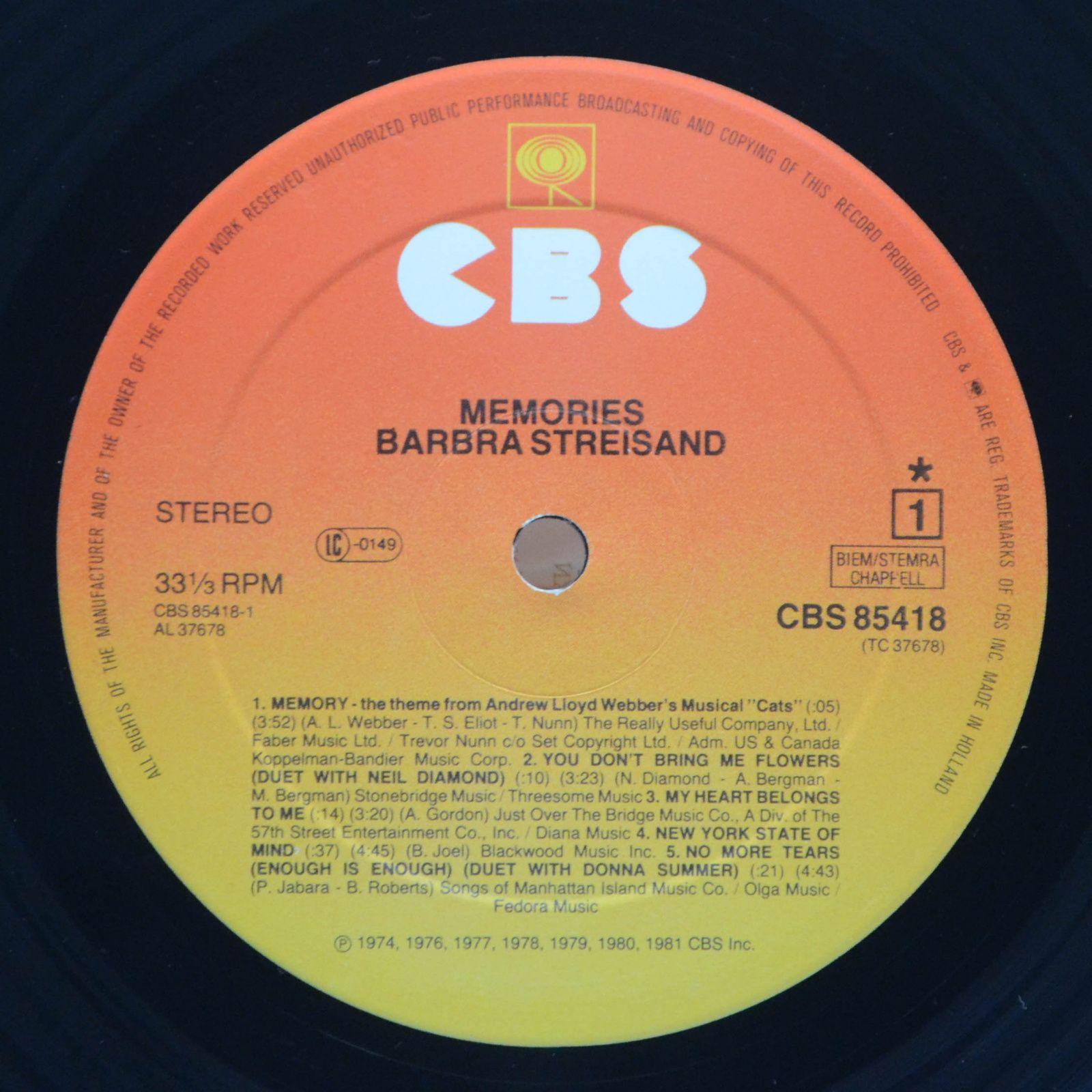 Barbra Streisand — Memories, 1981