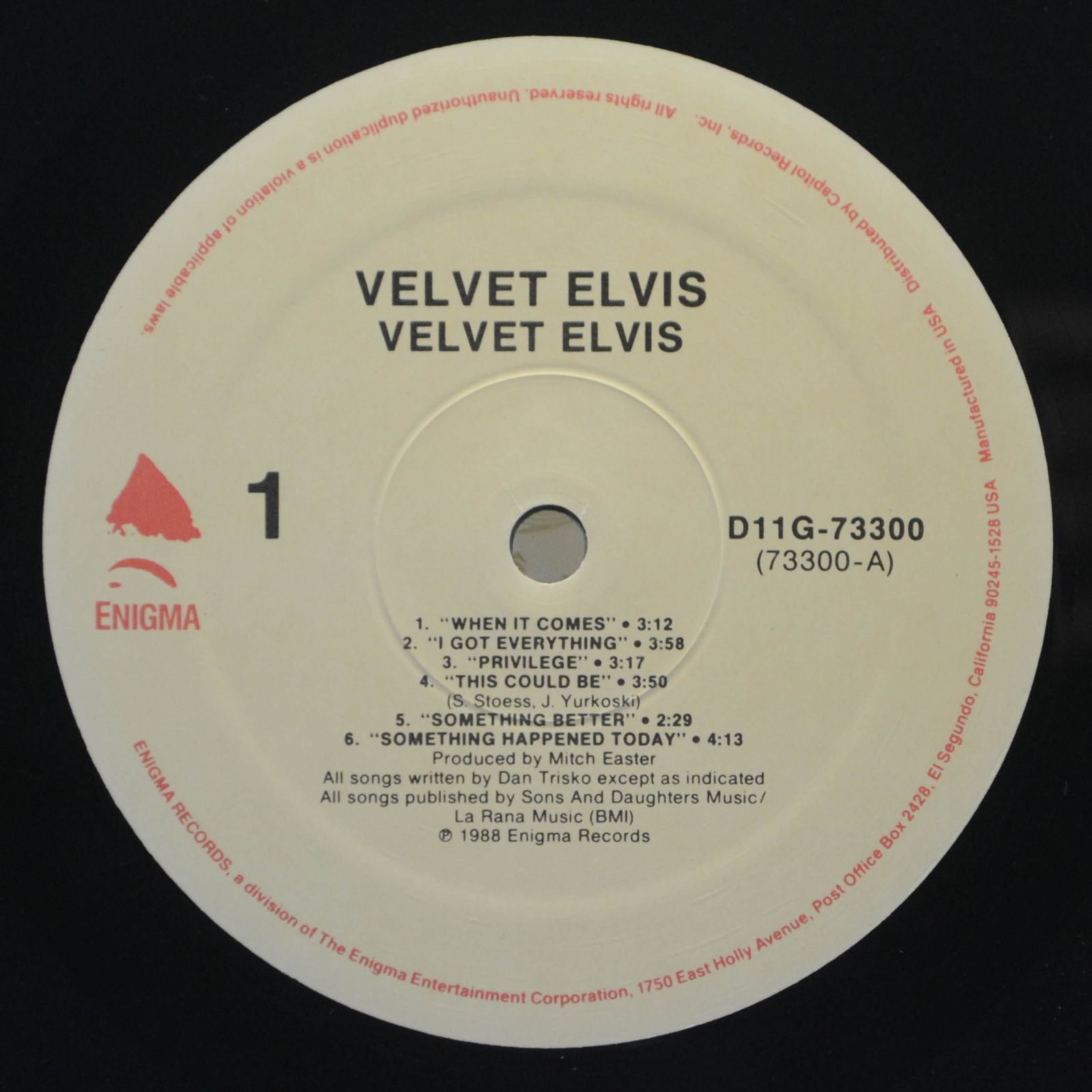 Виниловая пластинка Velvet Elvis — Velvet Elvis, 1988