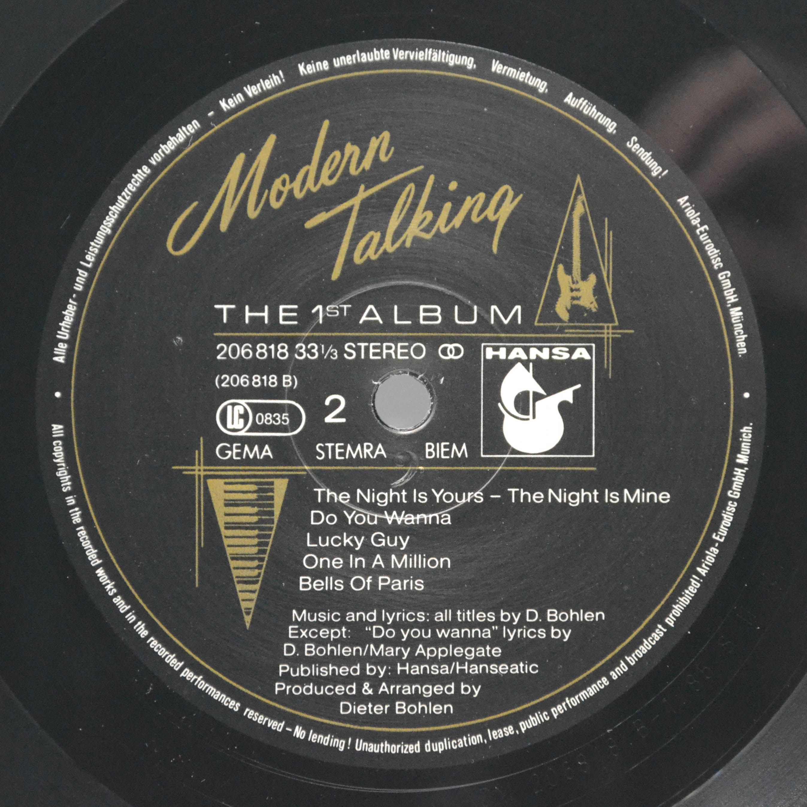 Виниловая пластинка Modern Talking — The 1st Album, 1985