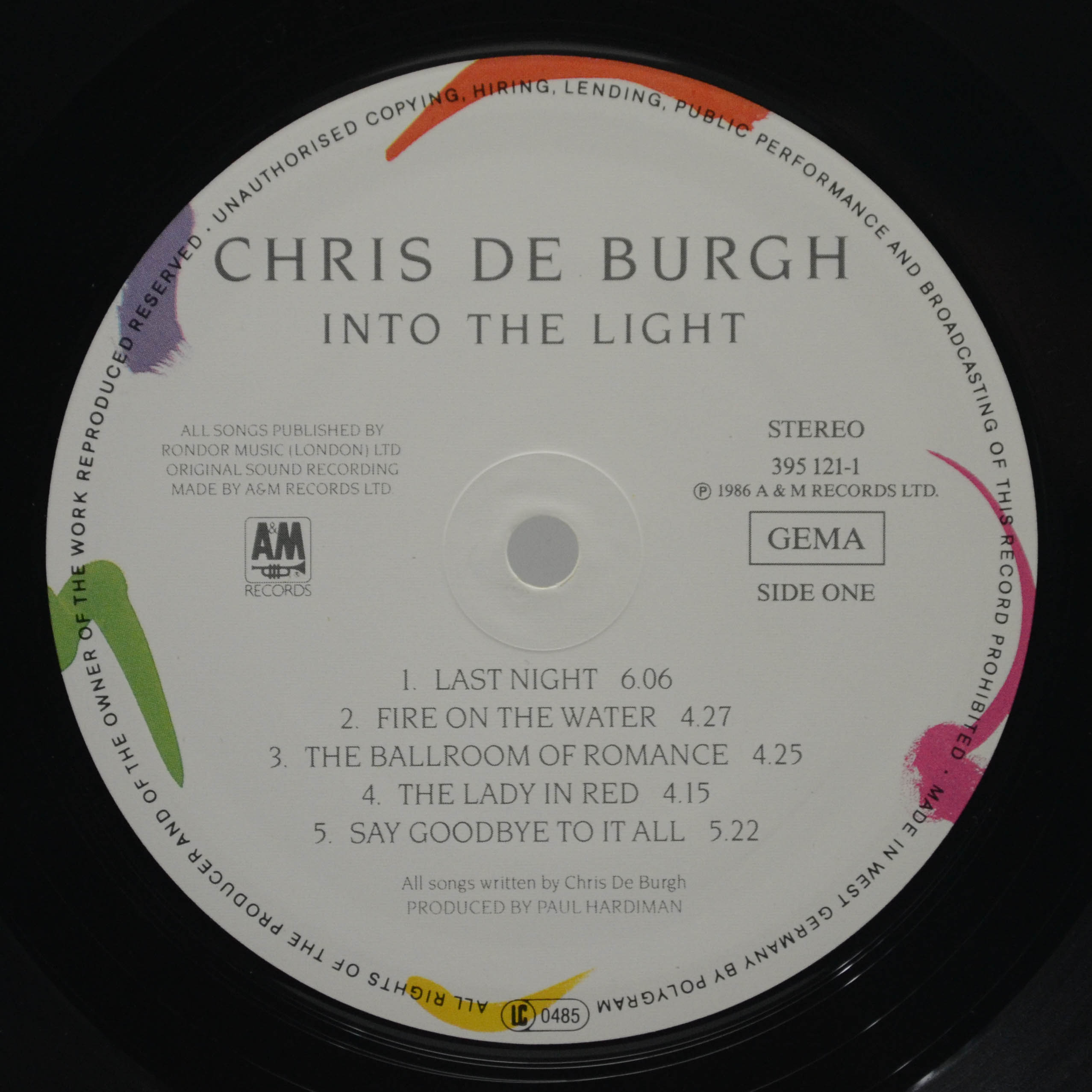 Виниловая пластинка Chris de Burgh — Into The Light, 1986
