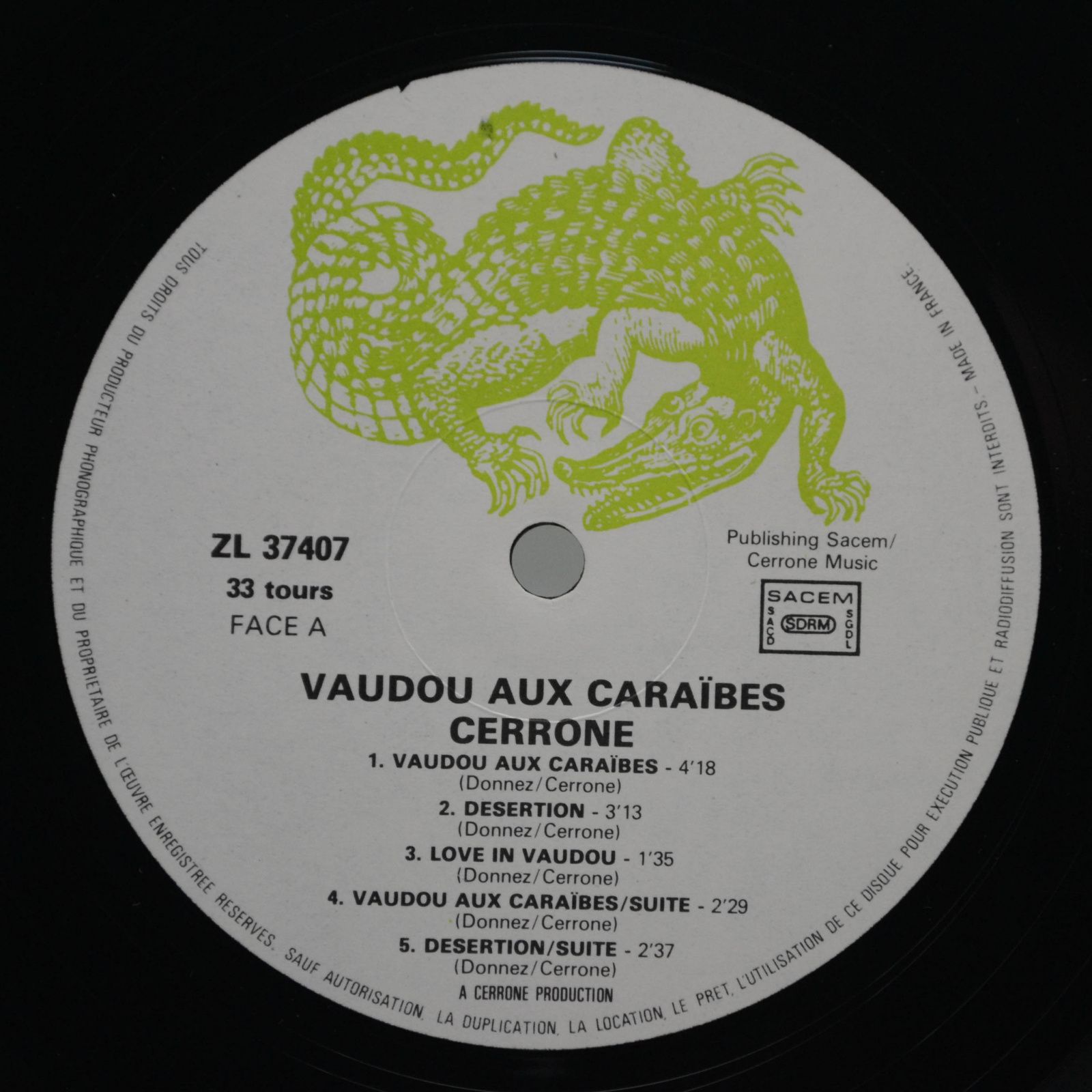 Cerrone — Vaudou Aux Caraïbes (1-st, France), 1980