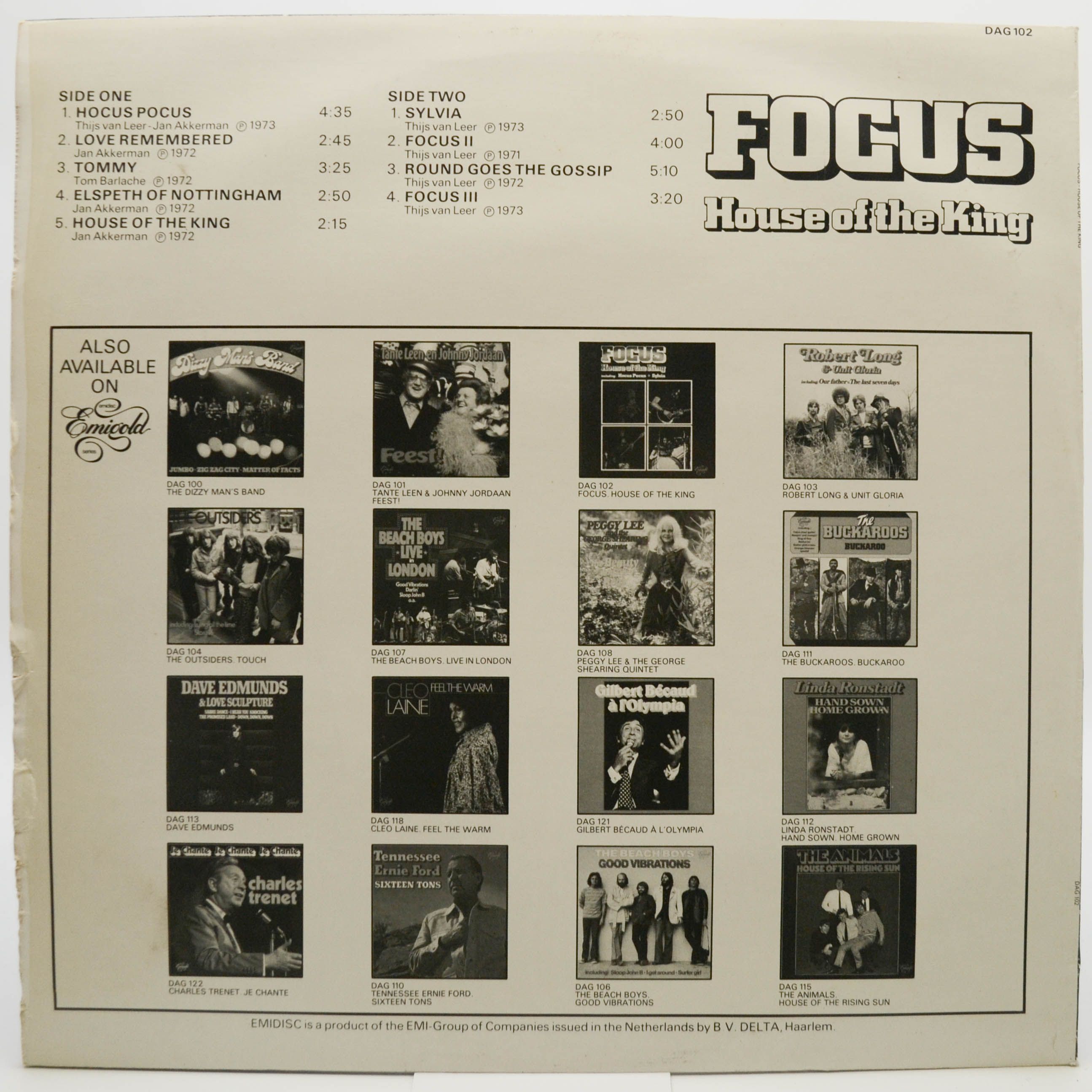Виниловая пластинка Focus — House Of The King (Holland), 1976