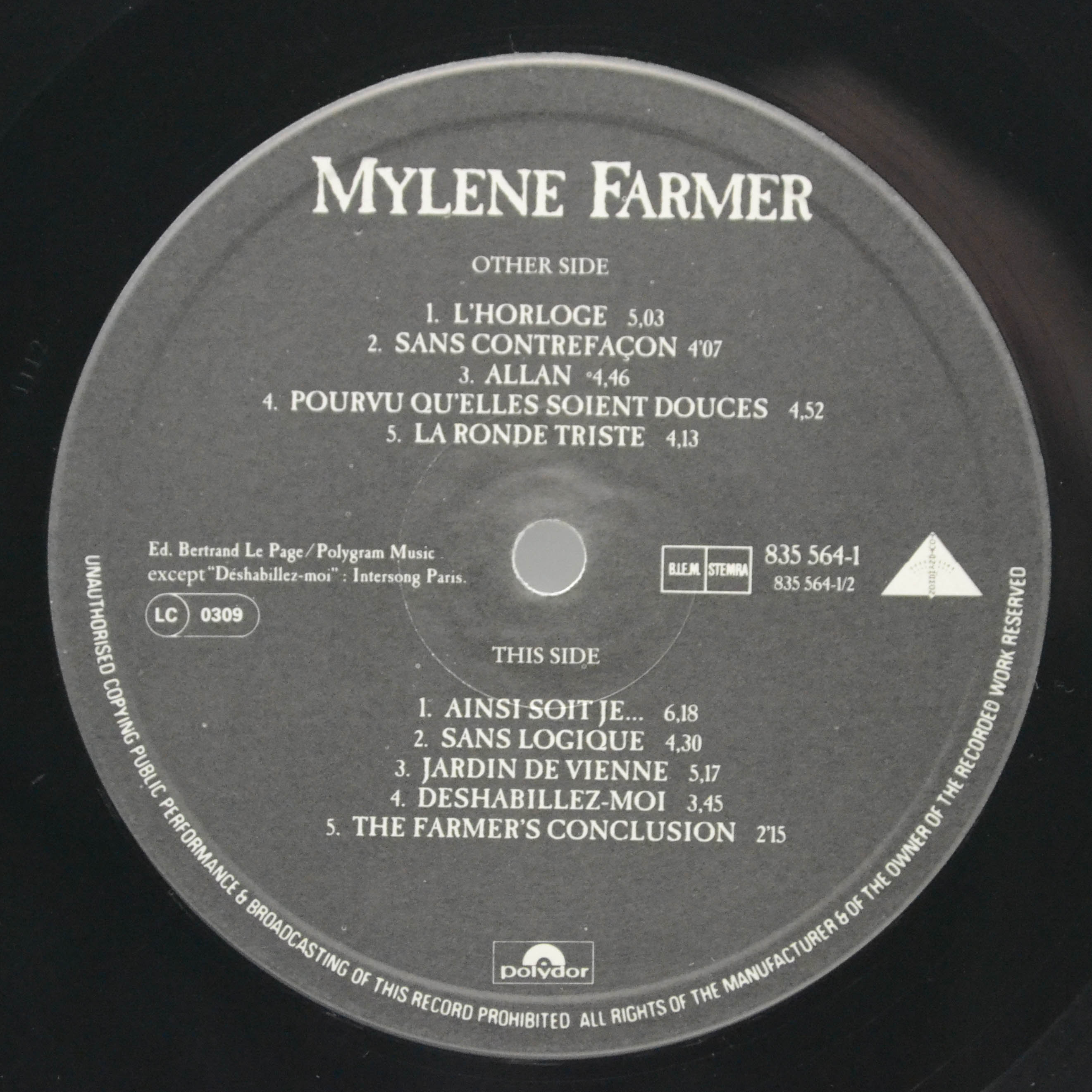 Mylene Farmer — Ainsi Soit Je..., 1988