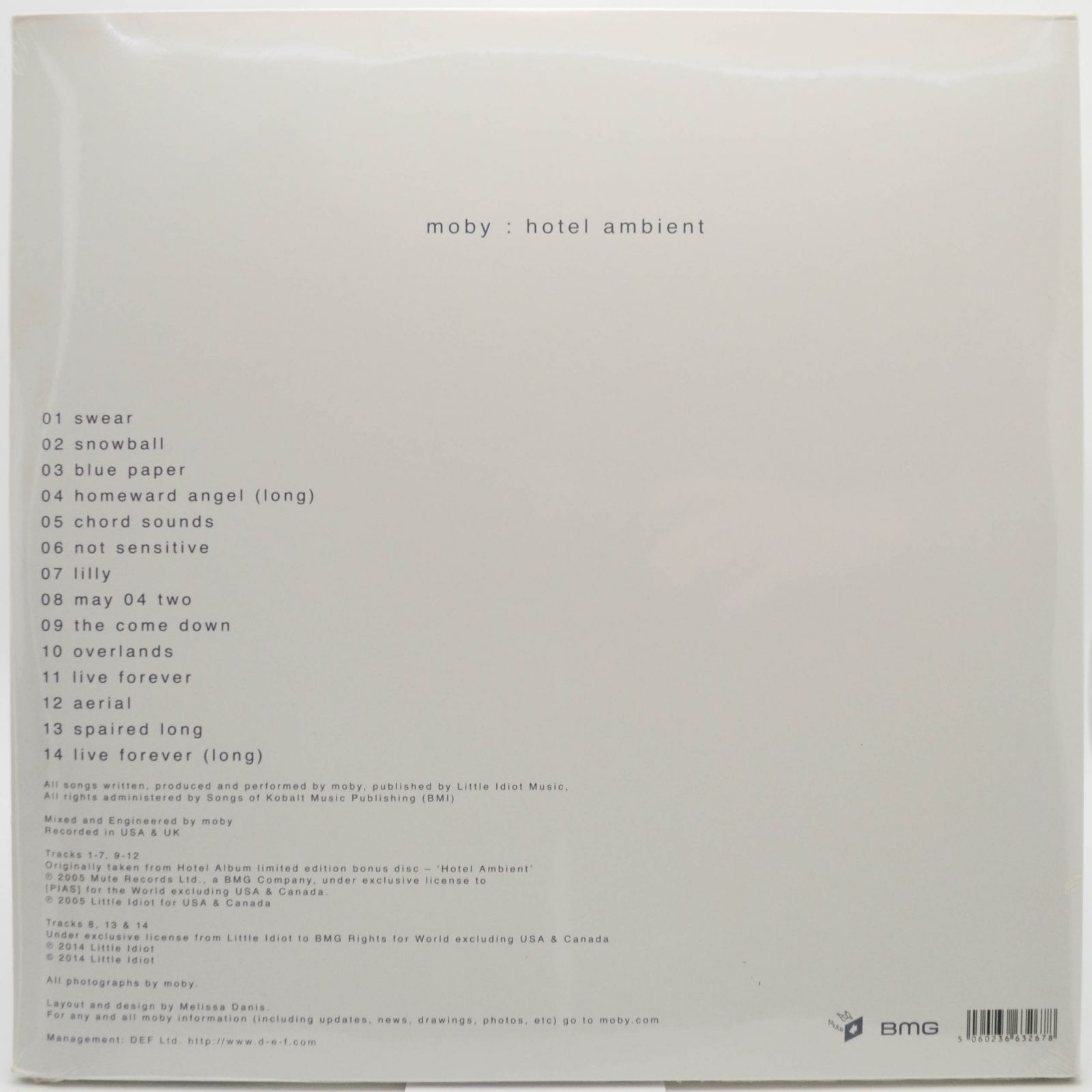 Виниловая пластинка Moby — Hotel : Ambient (3LP), 2005