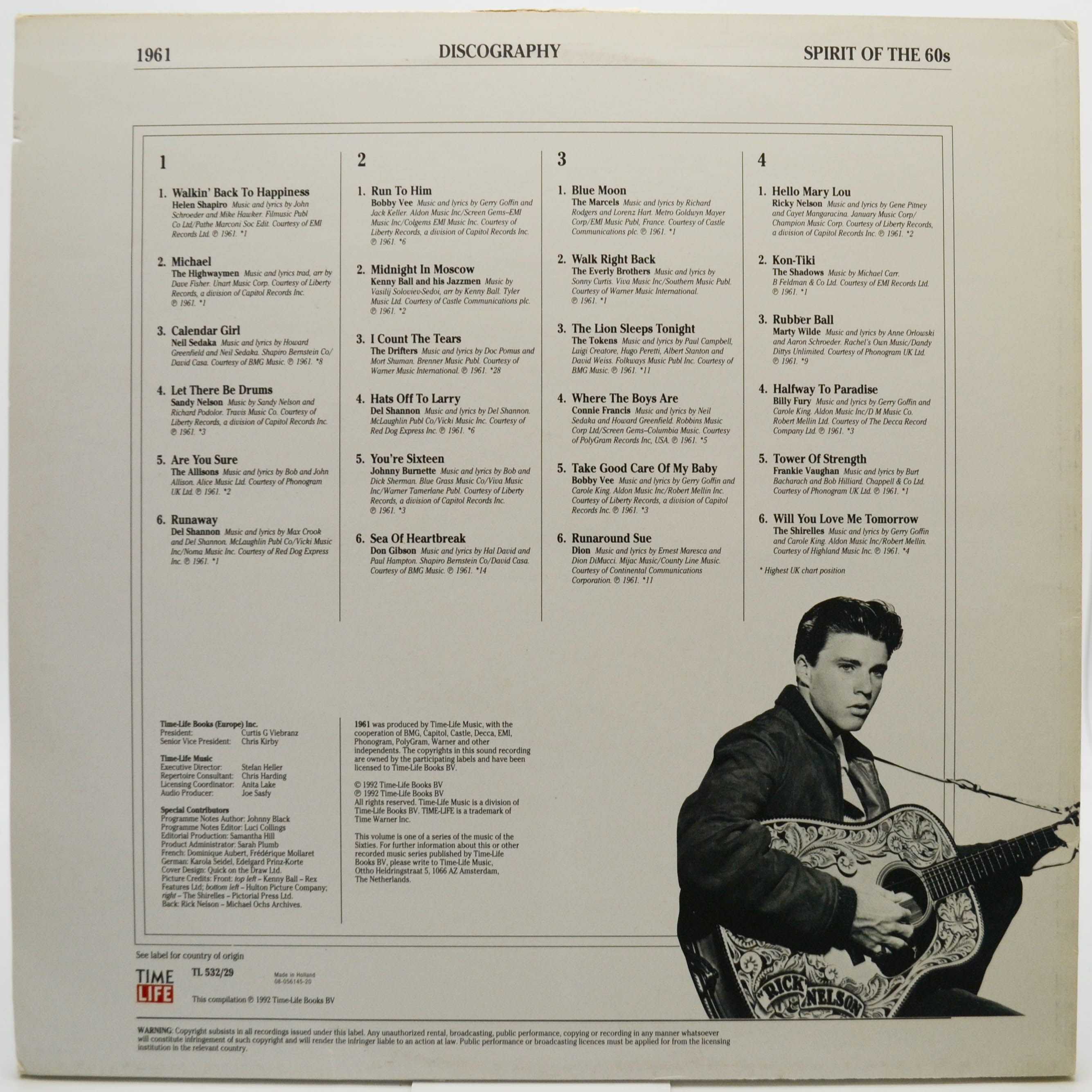 Various — The Spirit Of The 60s: 1961 (2LP), 1992