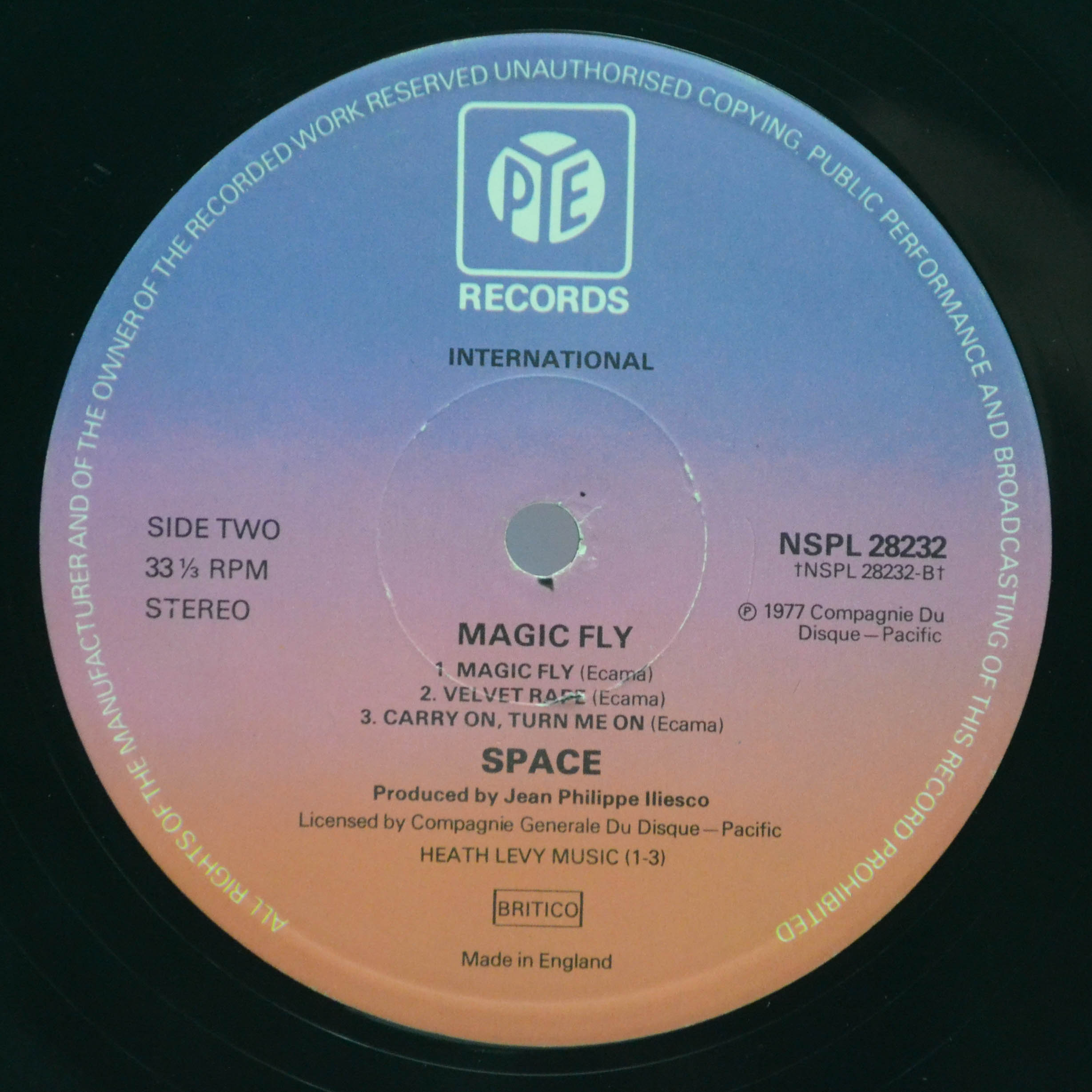 Виниловая пластинка Space — Magic Fly (UK), 1977