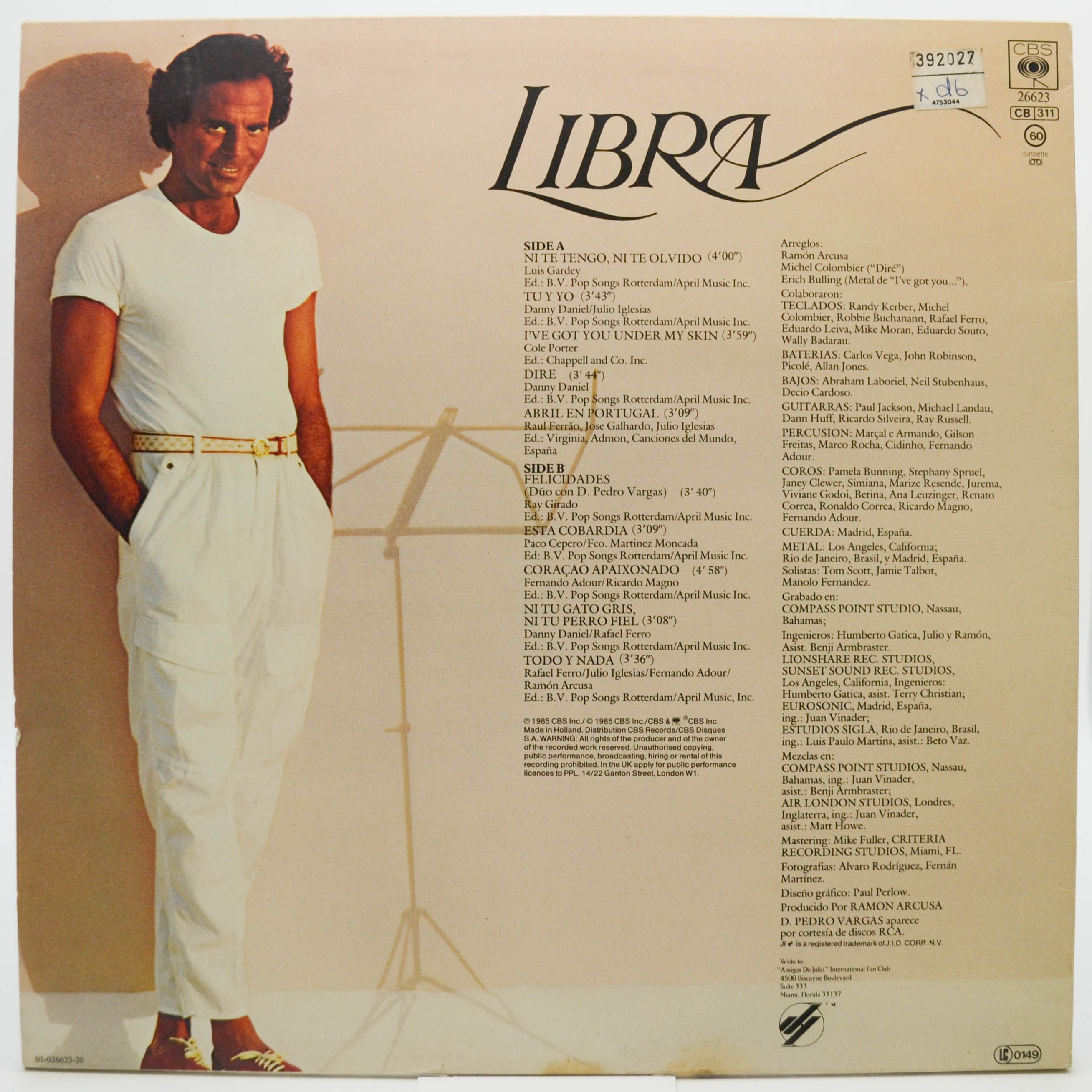 Julio Iglesias — Libra, 1985