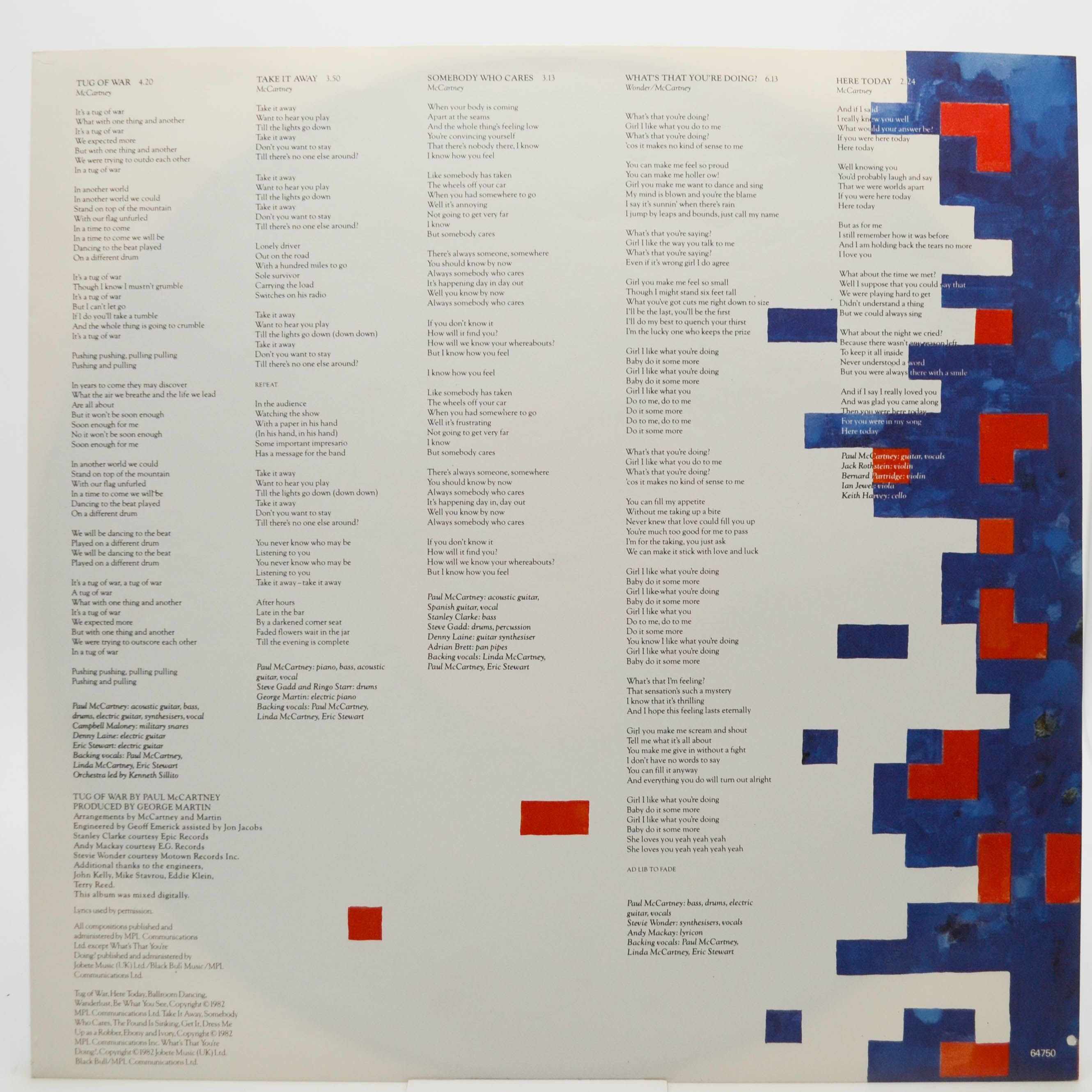 Paul McCartney — Tug Of War, 1982