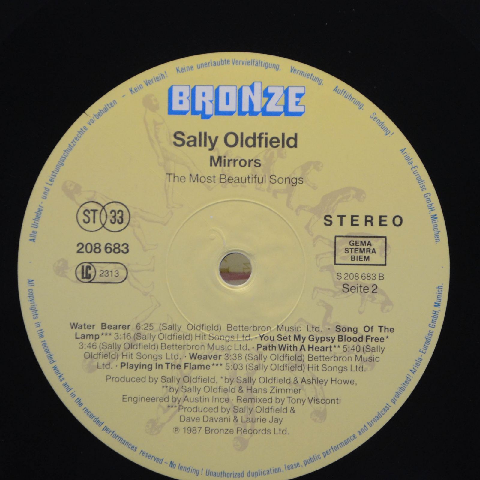 Виниловая пластинка Sally Oldfield — Mirrors - The Most Beautiful Songs, 1987