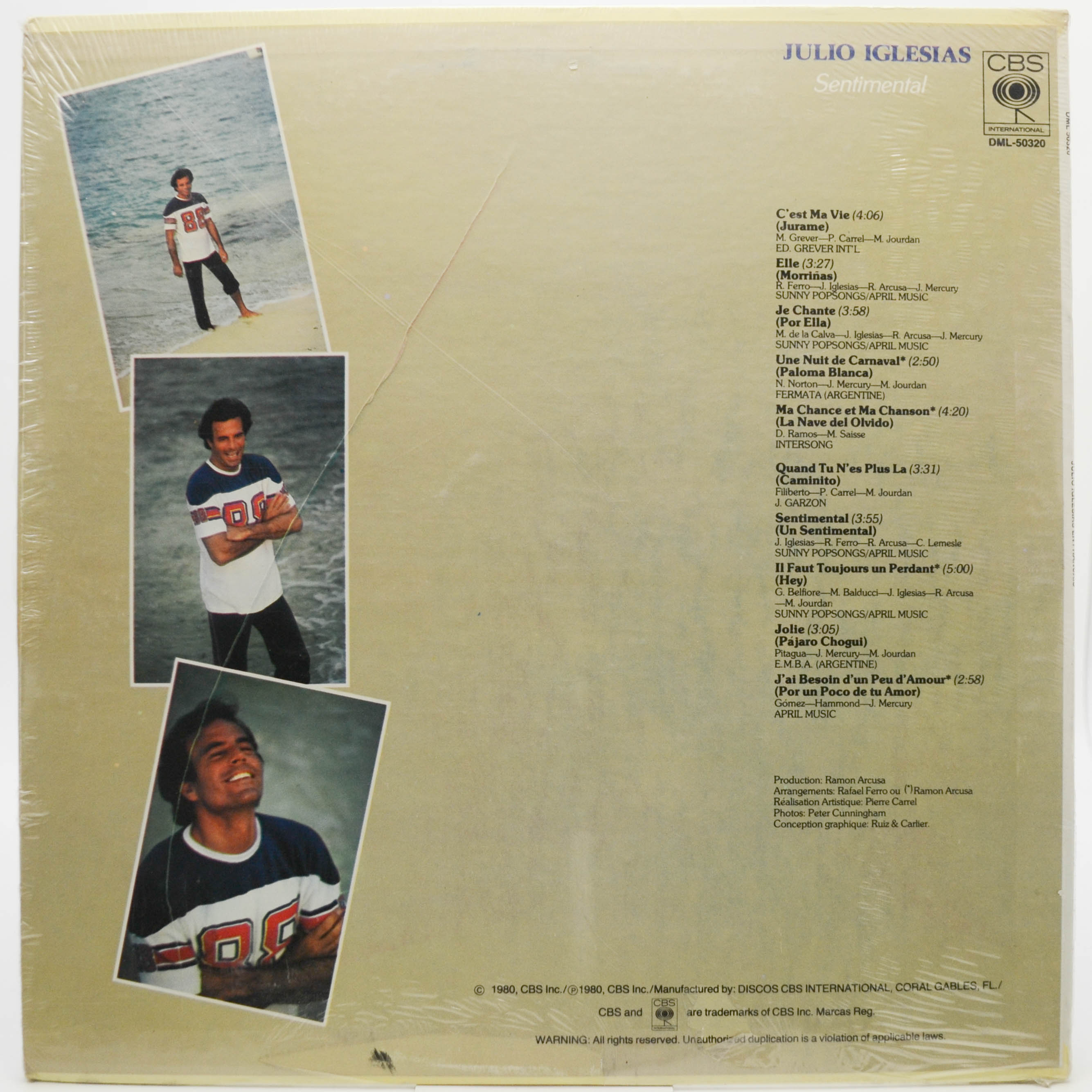 Julio Iglesias — Sentimental (USA), 1980