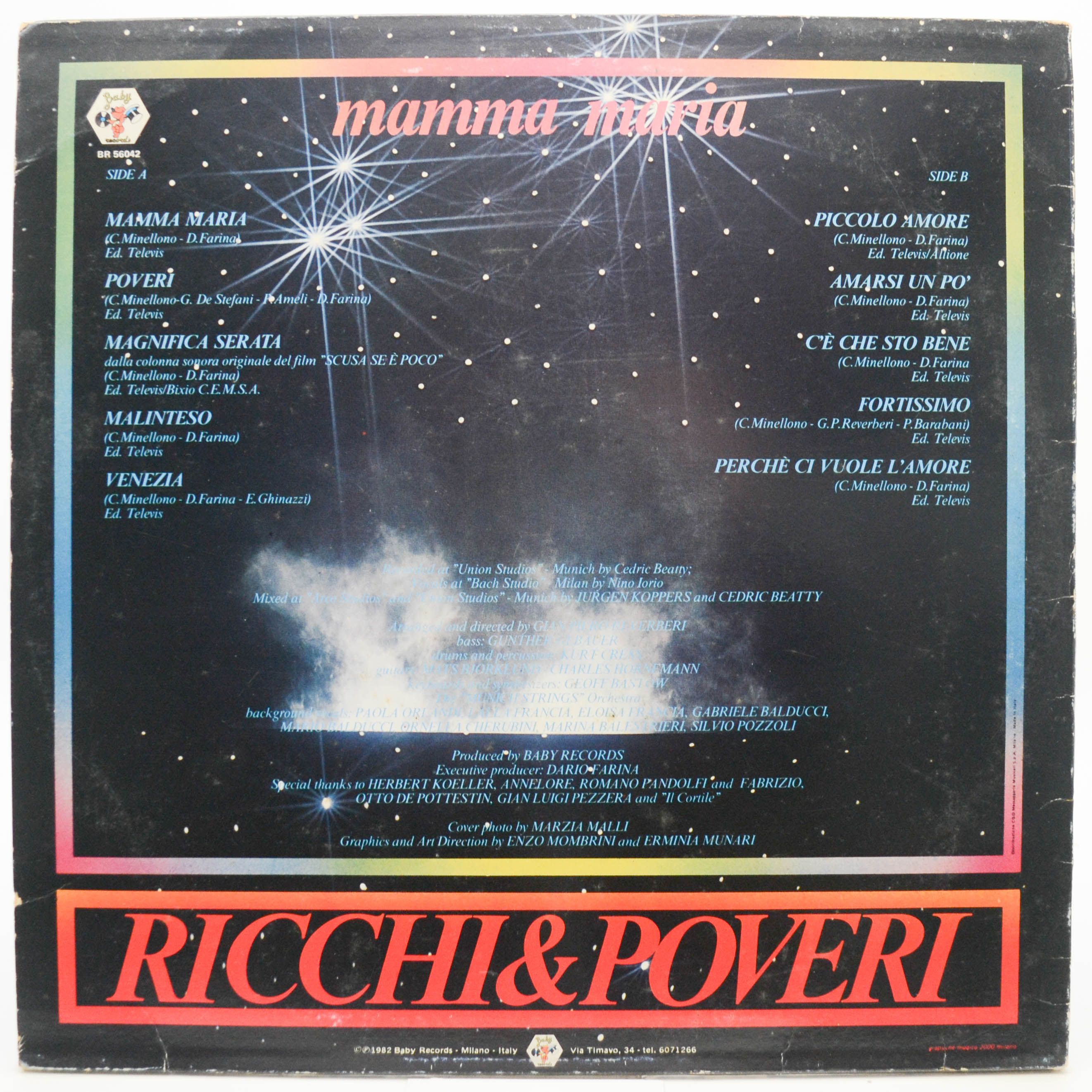 Виниловая пластинка Ricchi & Poveri — Mamma Maria (Italy), 1982