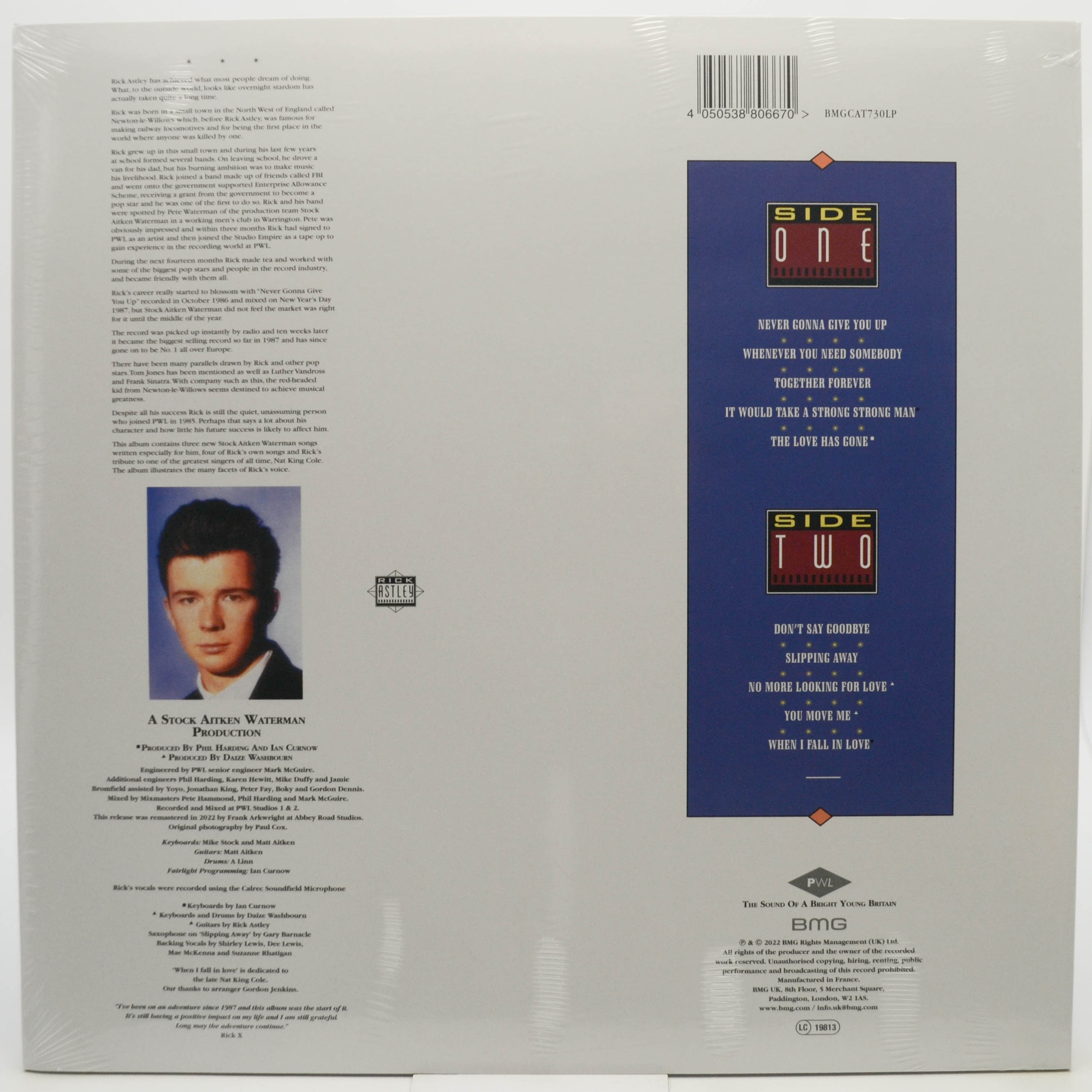 Виниловая пластинка Rick Astley — Whenever You Need Somebody, 1987