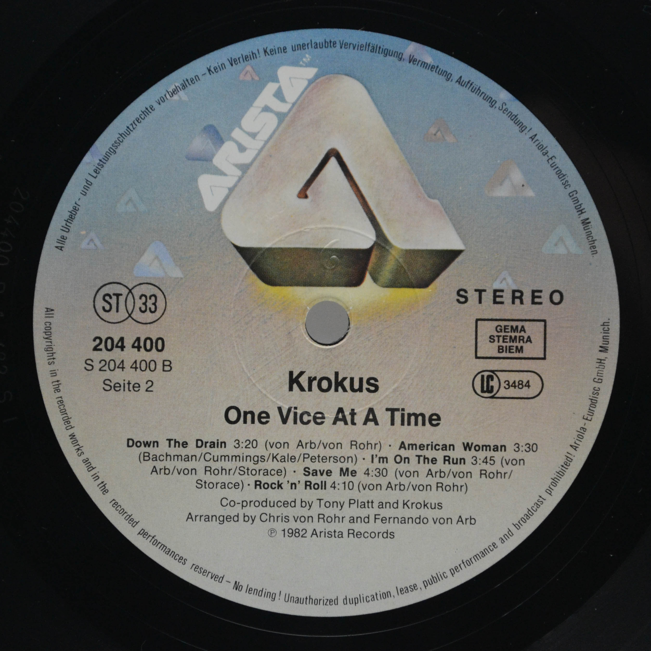 Krokus — One Vice At A Time, 1982