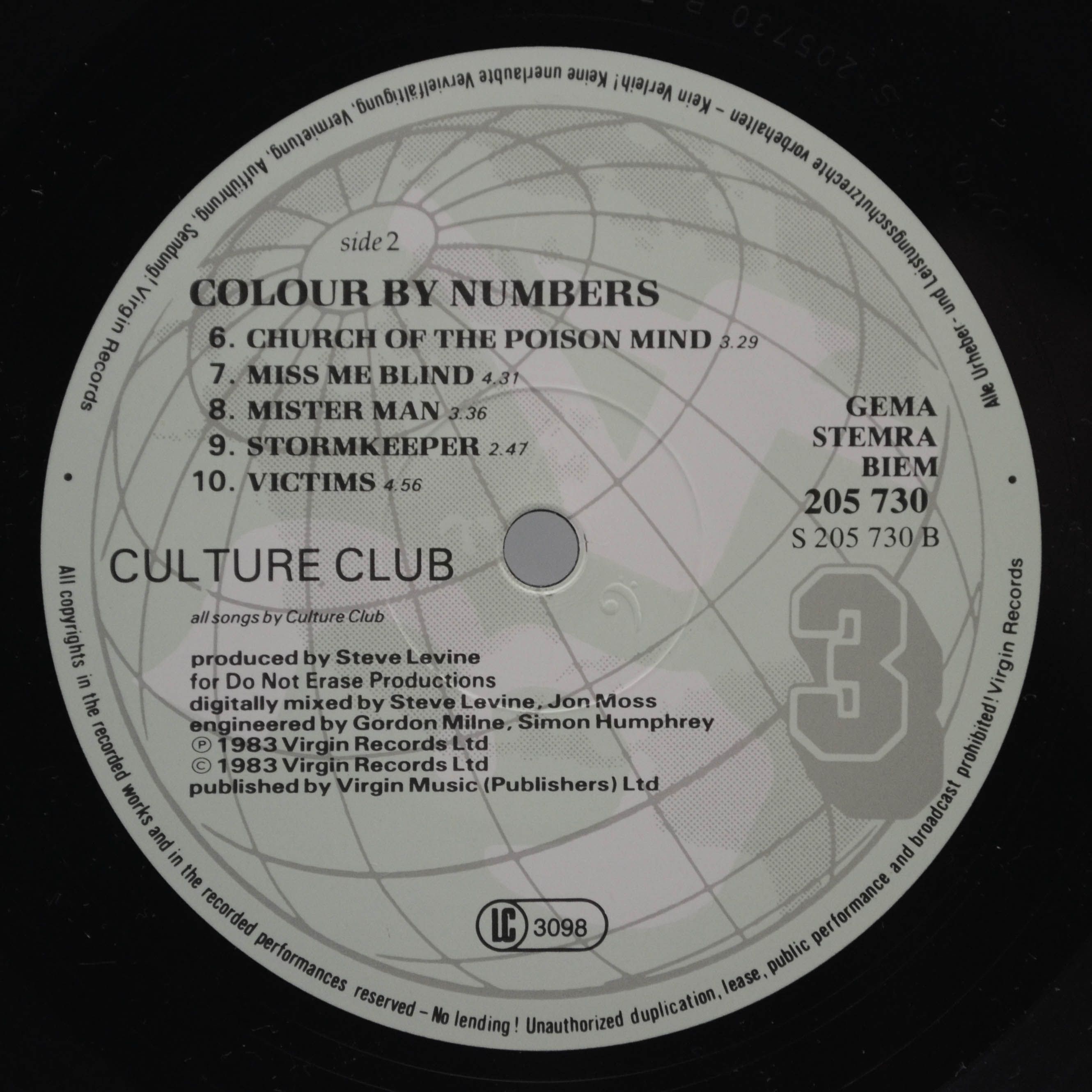 Виниловая пластинка Culture Club — Colour By Numbers, 1983