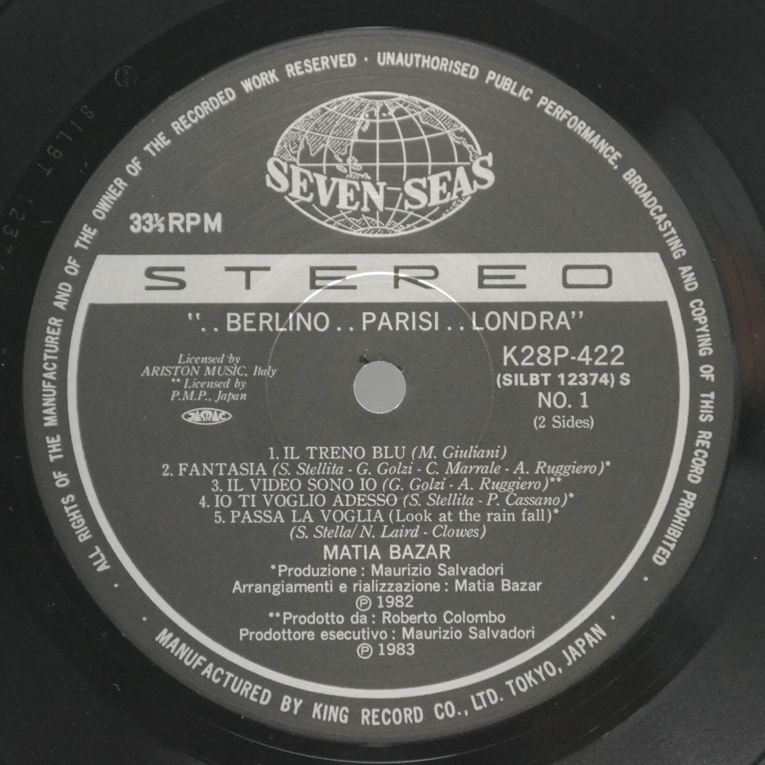 Matia Bazar — ..Berlino..Parisi..Londra, 1982