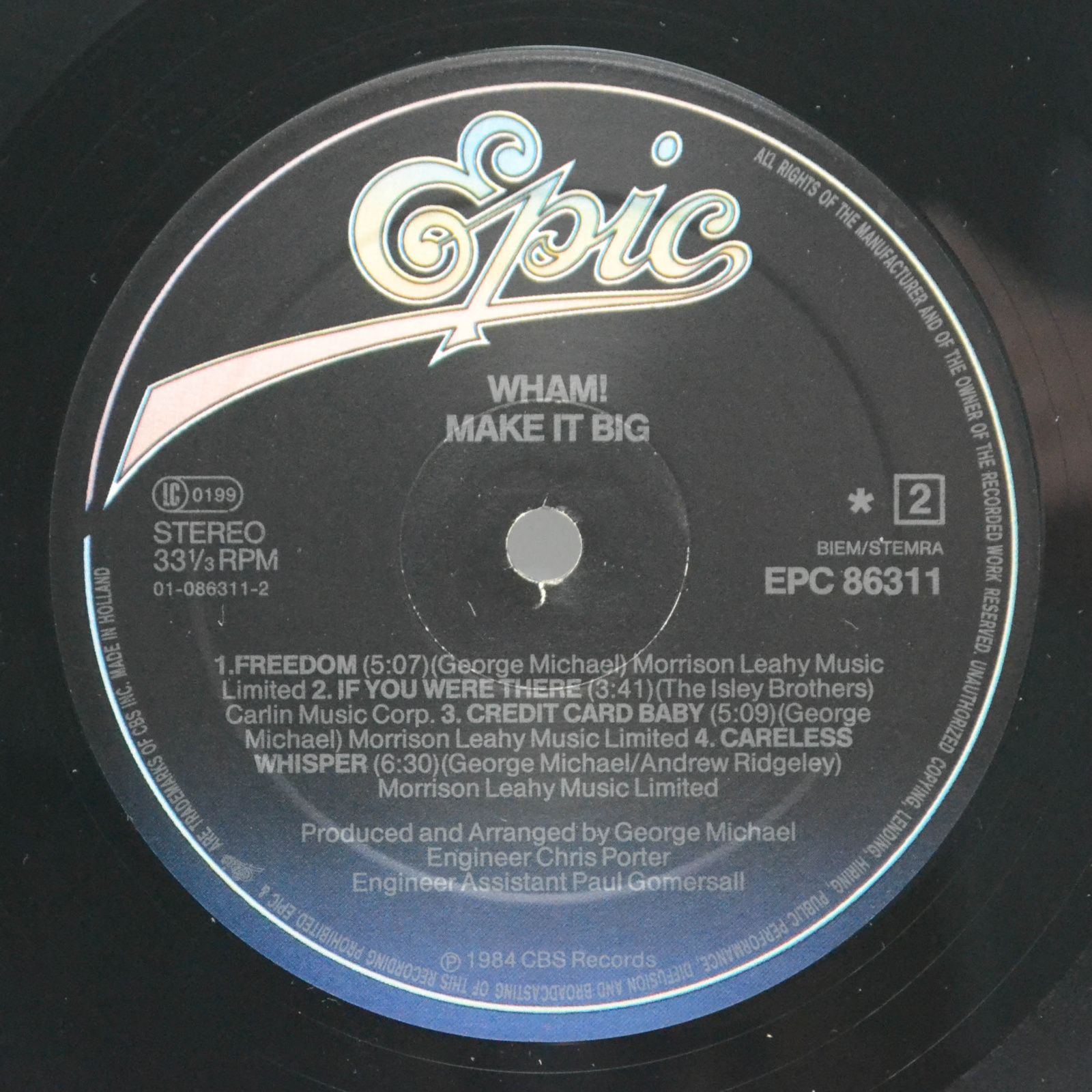 Виниловая пластинка Wham! — Make It Big, 1984