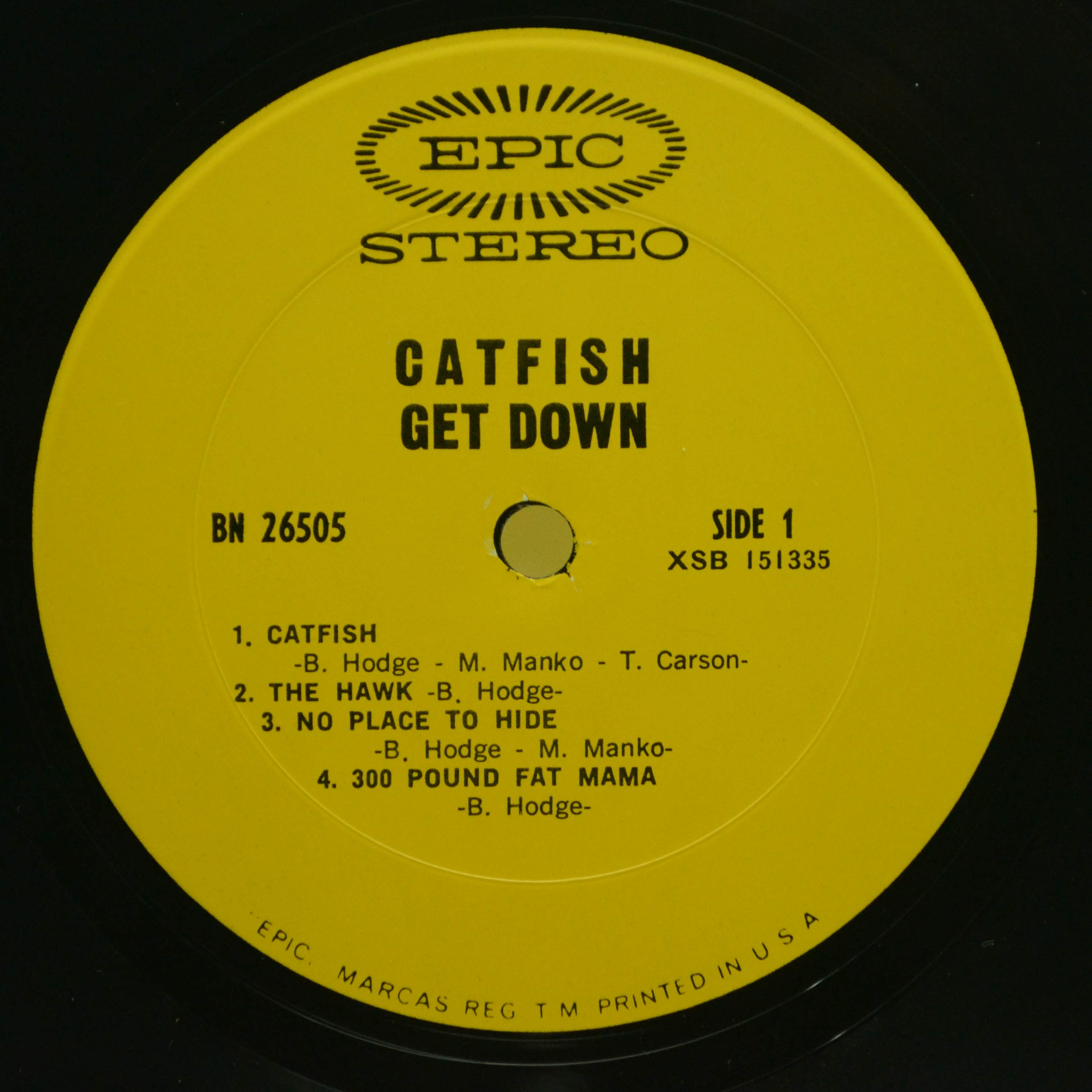 Виниловая пластинка Catfish — Get Down (1-st, USA), 1969