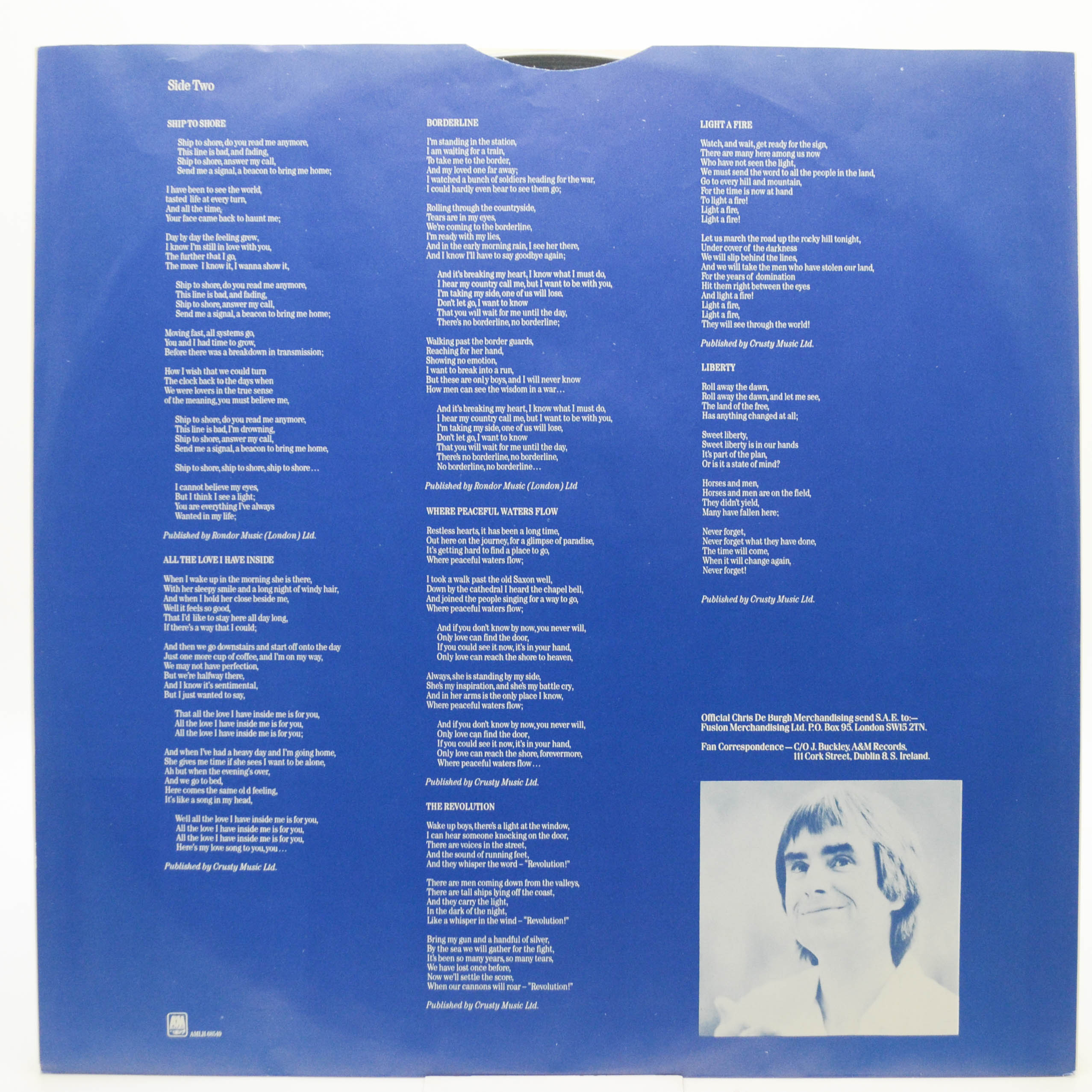 Виниловая пластинка Chris de Burgh — The Getaway, 1982
