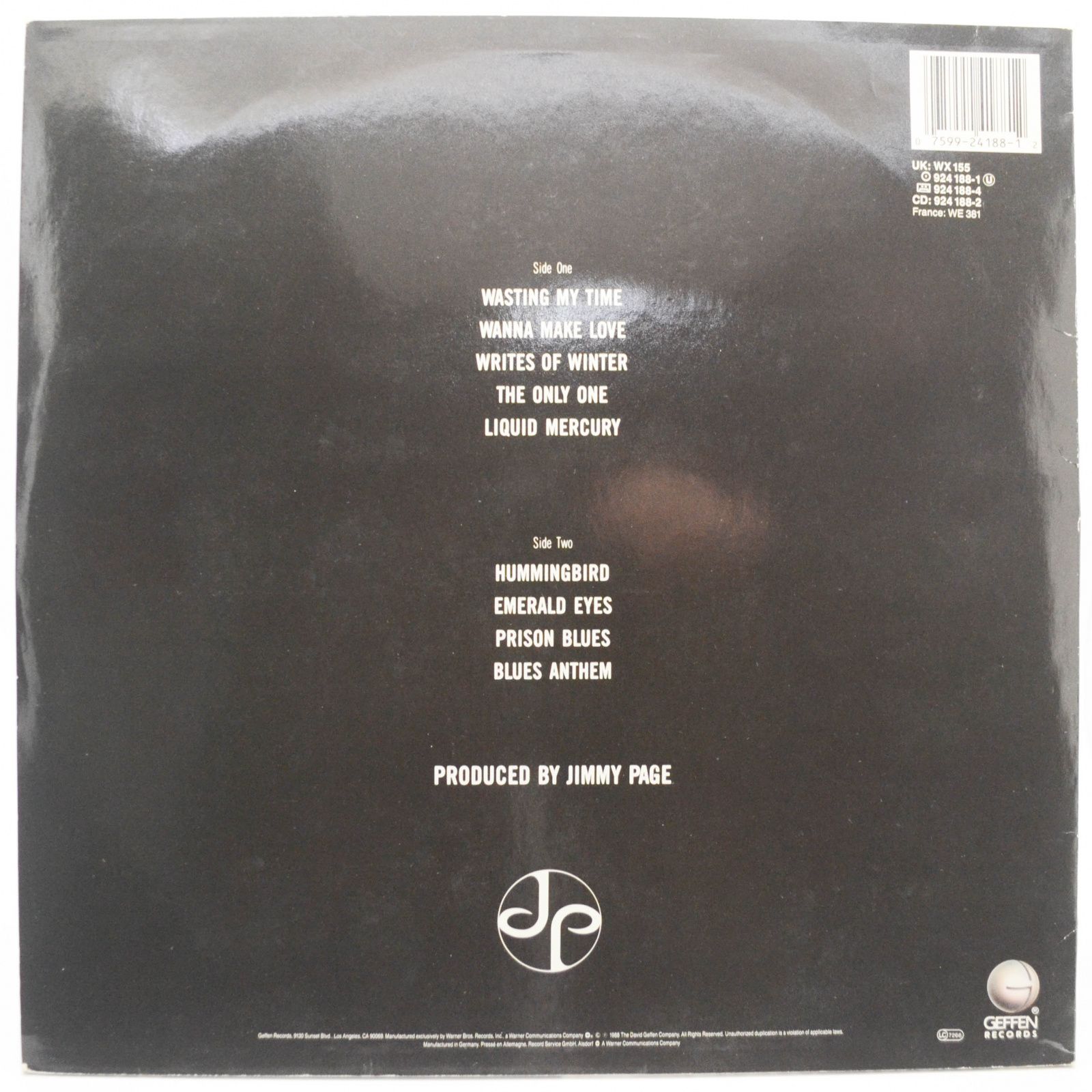 Виниловая пластинка Jimmy Page — Outrider, 1988