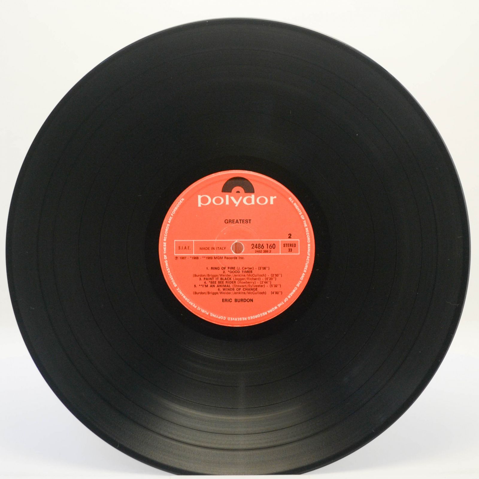 Виниловая пластинка Eric Burdon — Greatest, 1969