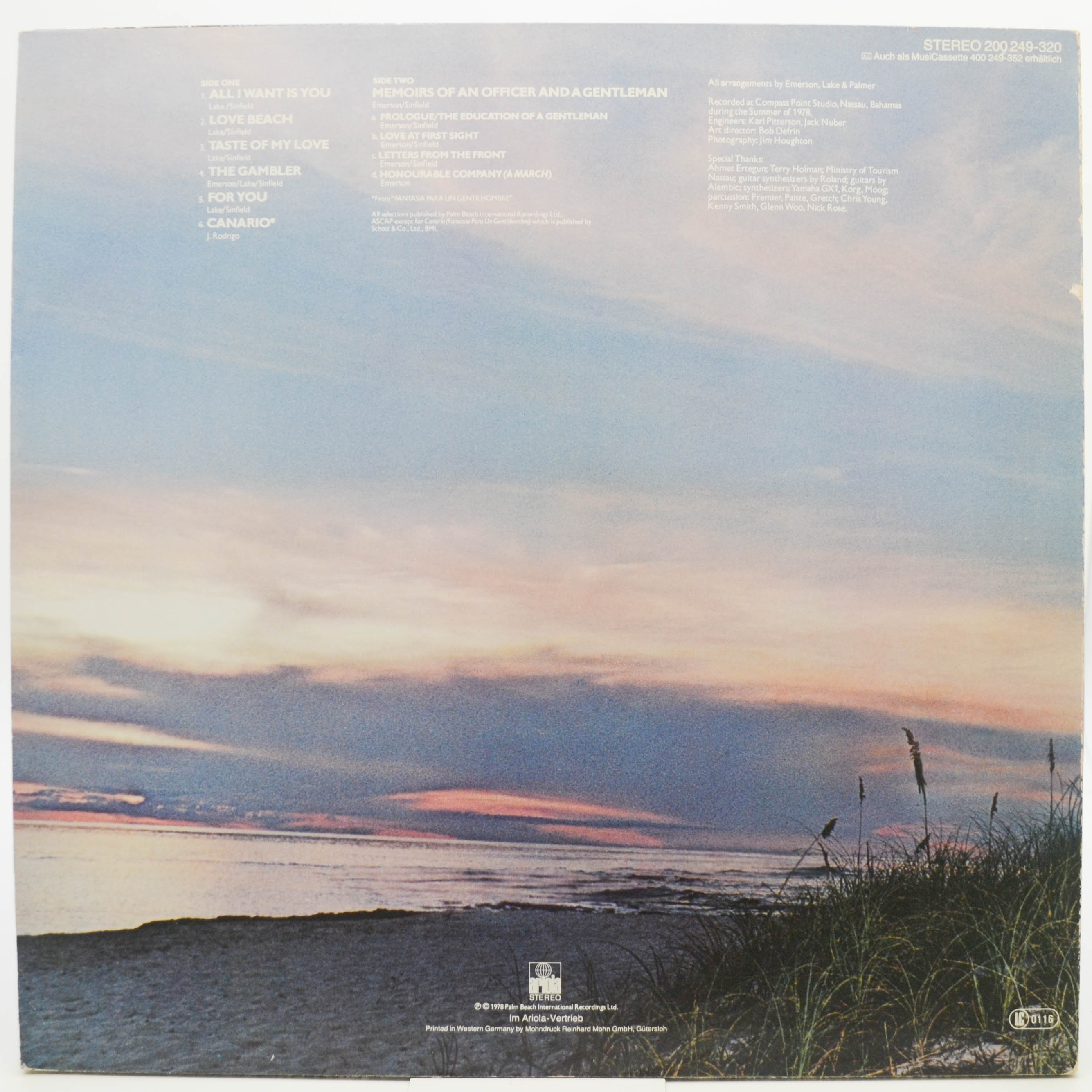 Виниловая пластинка Emerson, Lake & Palmer — Love Beach, 1978