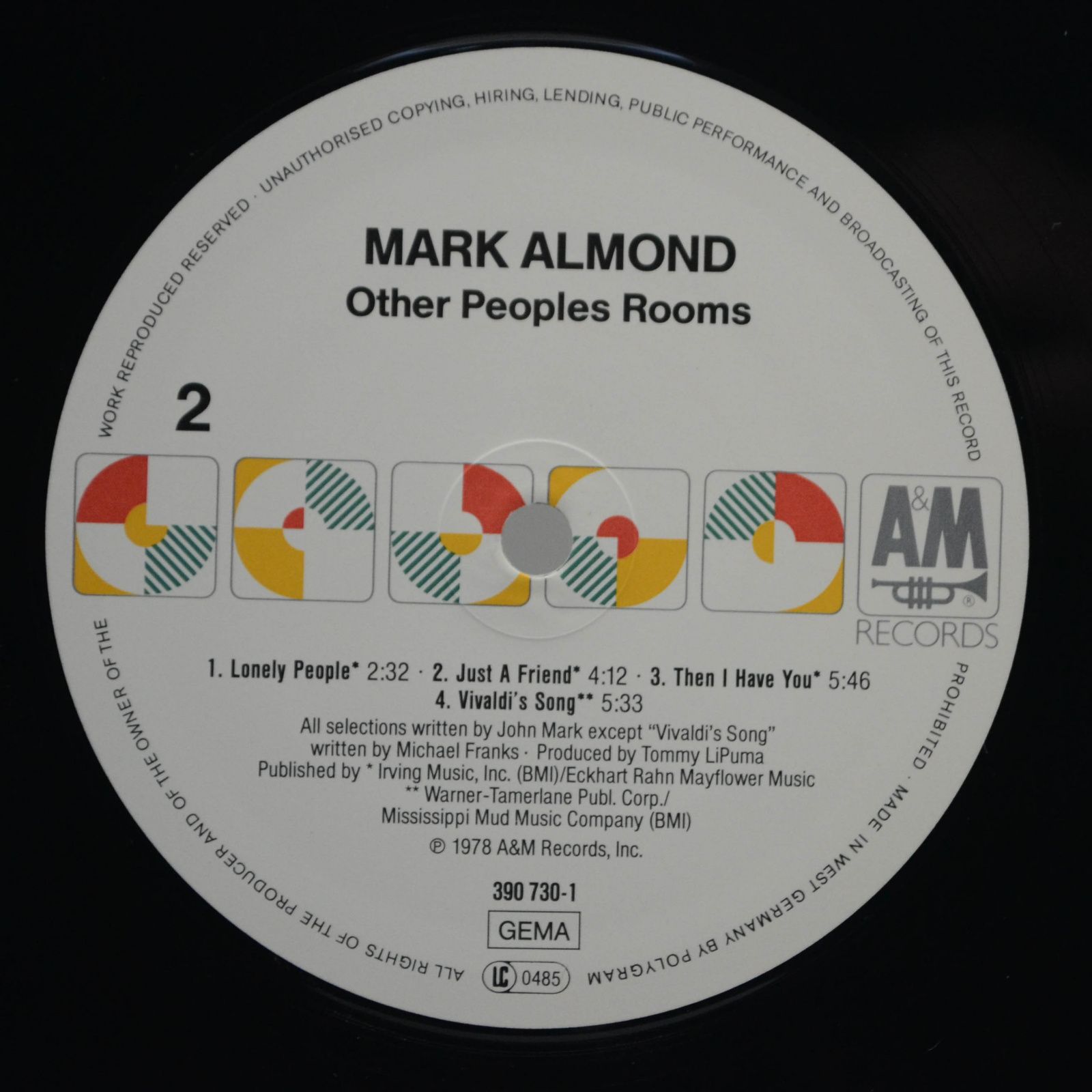 Виниловая пластинка Mark Almond — Other Peoples Rooms, 1978