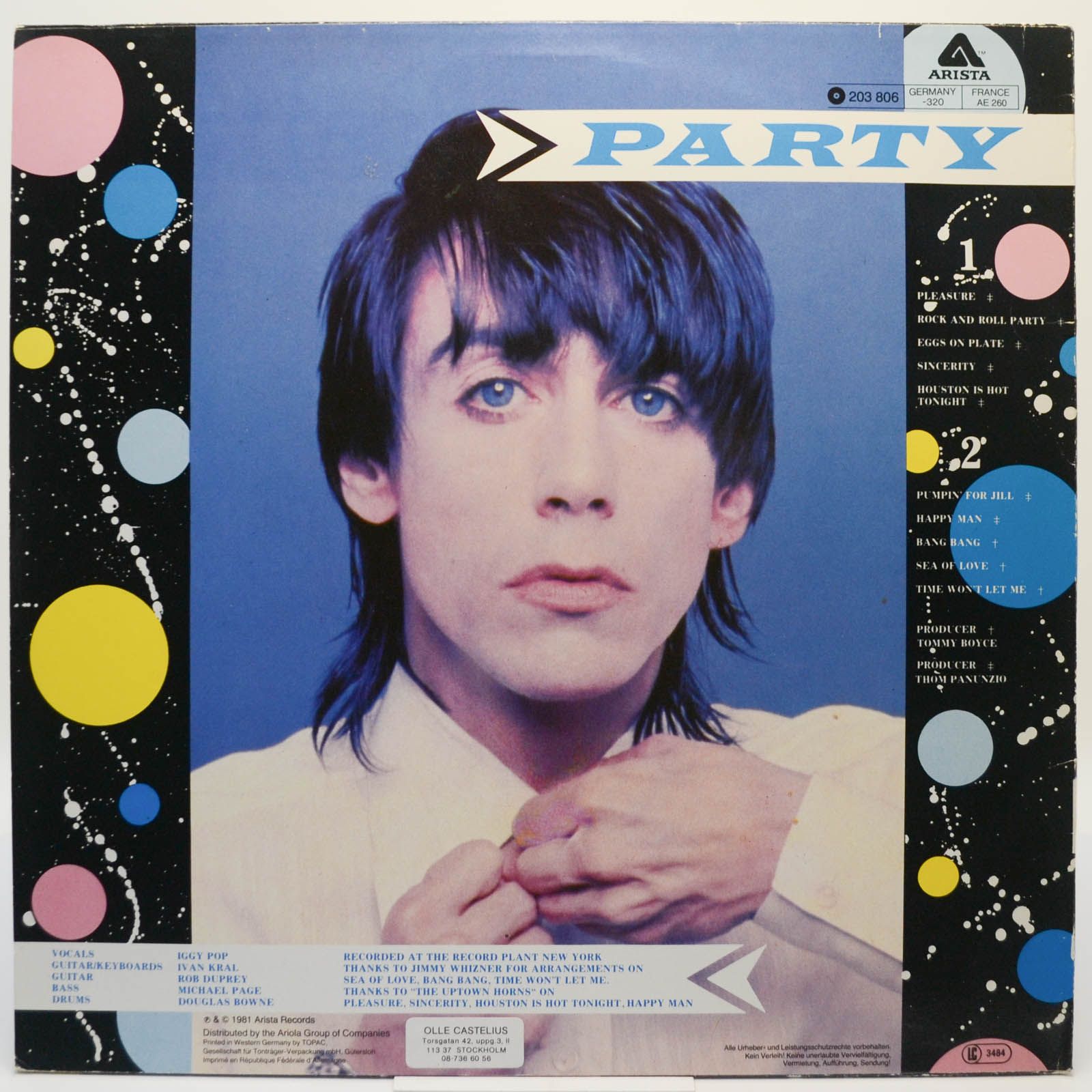 Виниловая пластинка Iggy Pop — Party, 1981