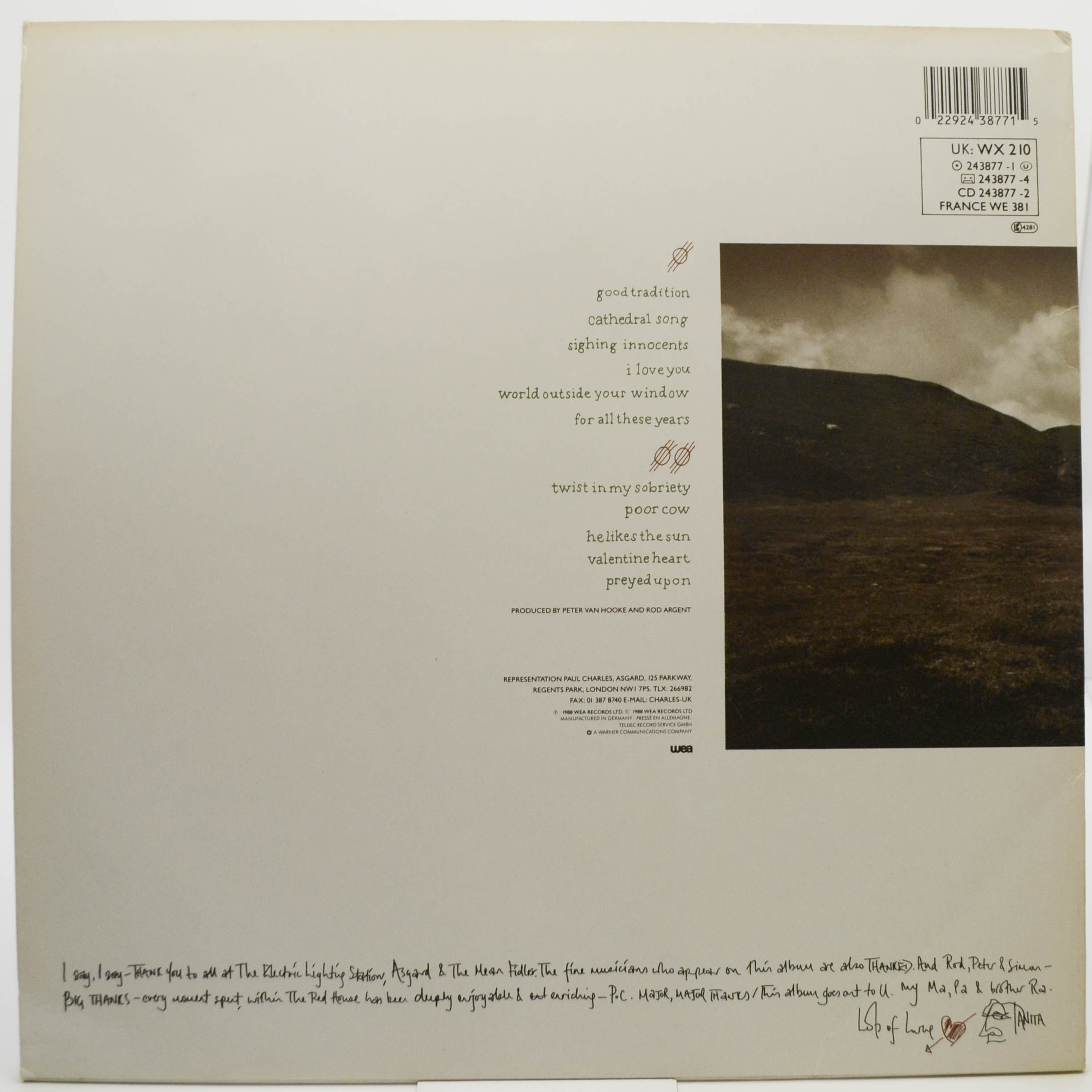 Виниловая пластинка Tanita Tikaram — Ancient Heart, 1988
