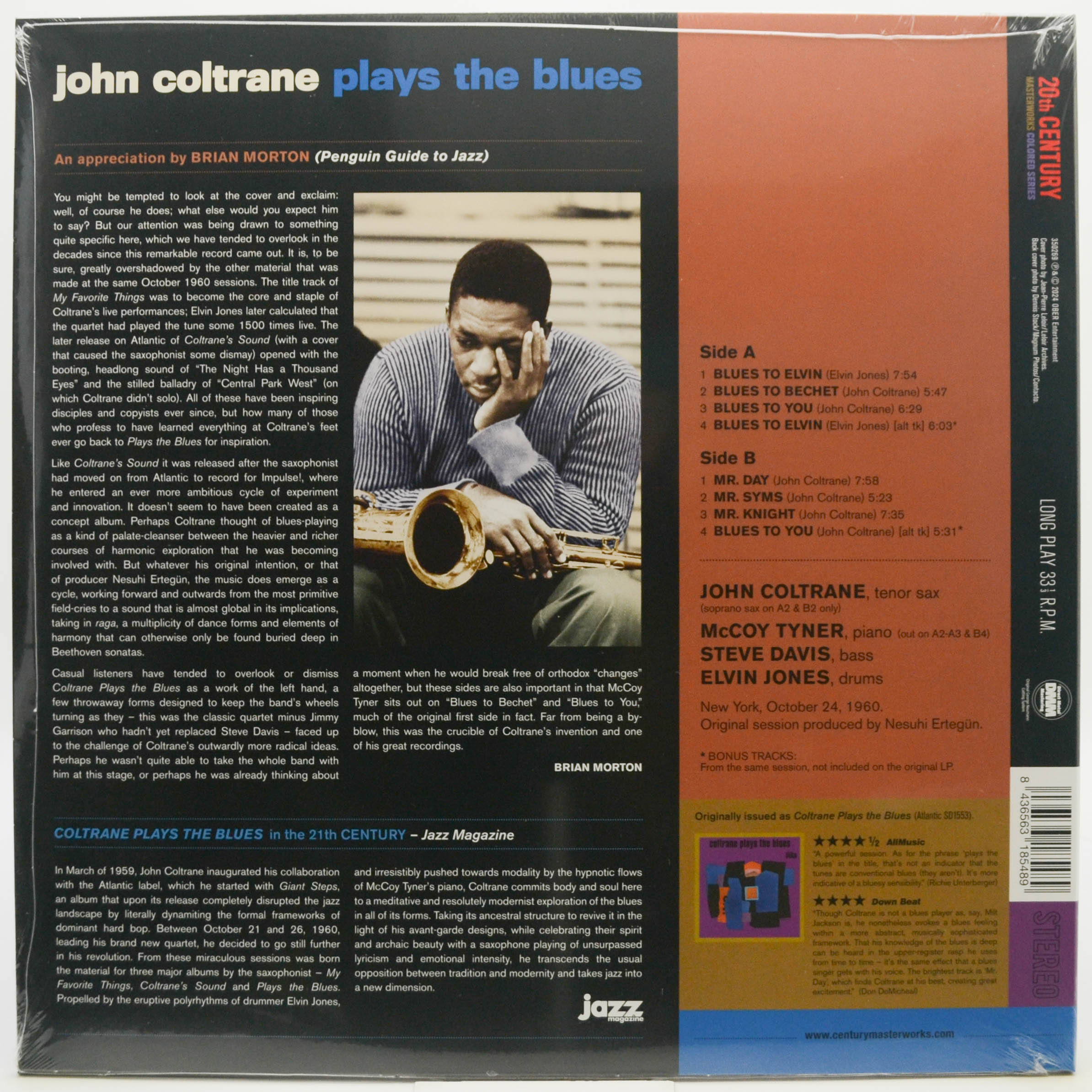 Виниловая пластинка John Coltrane — John Coltrane Plays The Blues, 1962