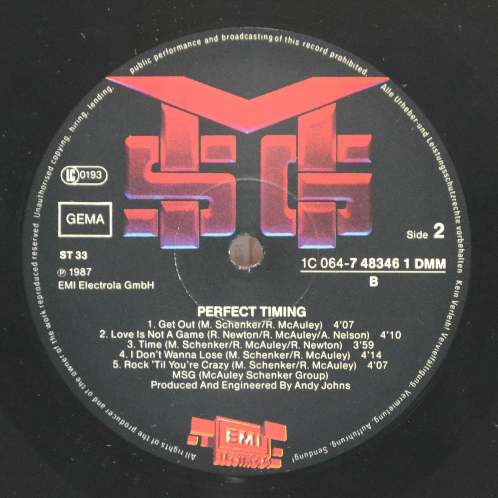 Виниловая пластинка McAuley Schenker Group — Perfect Timing, 1987