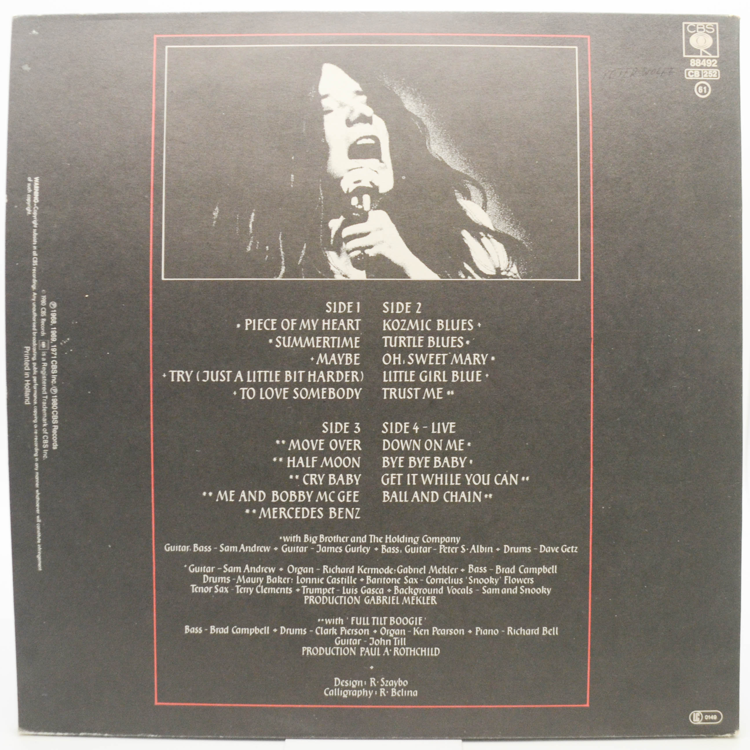 Janis Joplin — Anthology (2LP), 1980