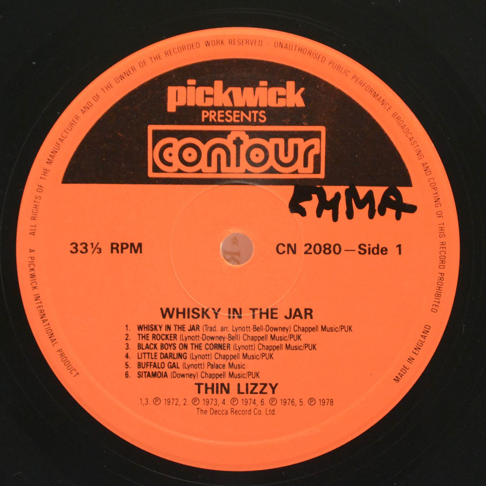 Виниловая пластинка Thin Lizzy — Whisky In The Jar (UK), 1986