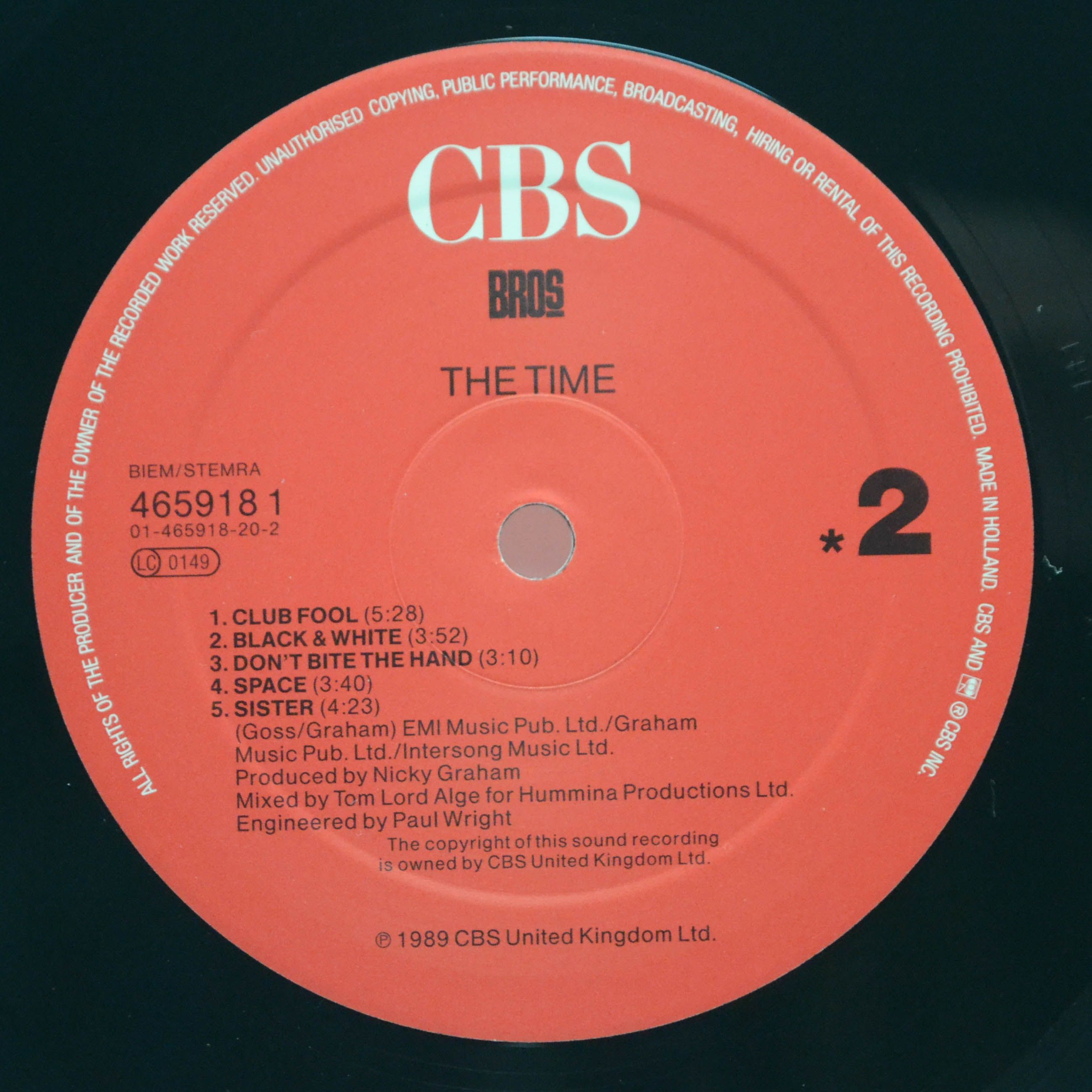 Виниловая пластинка Bros — The Time, 1989