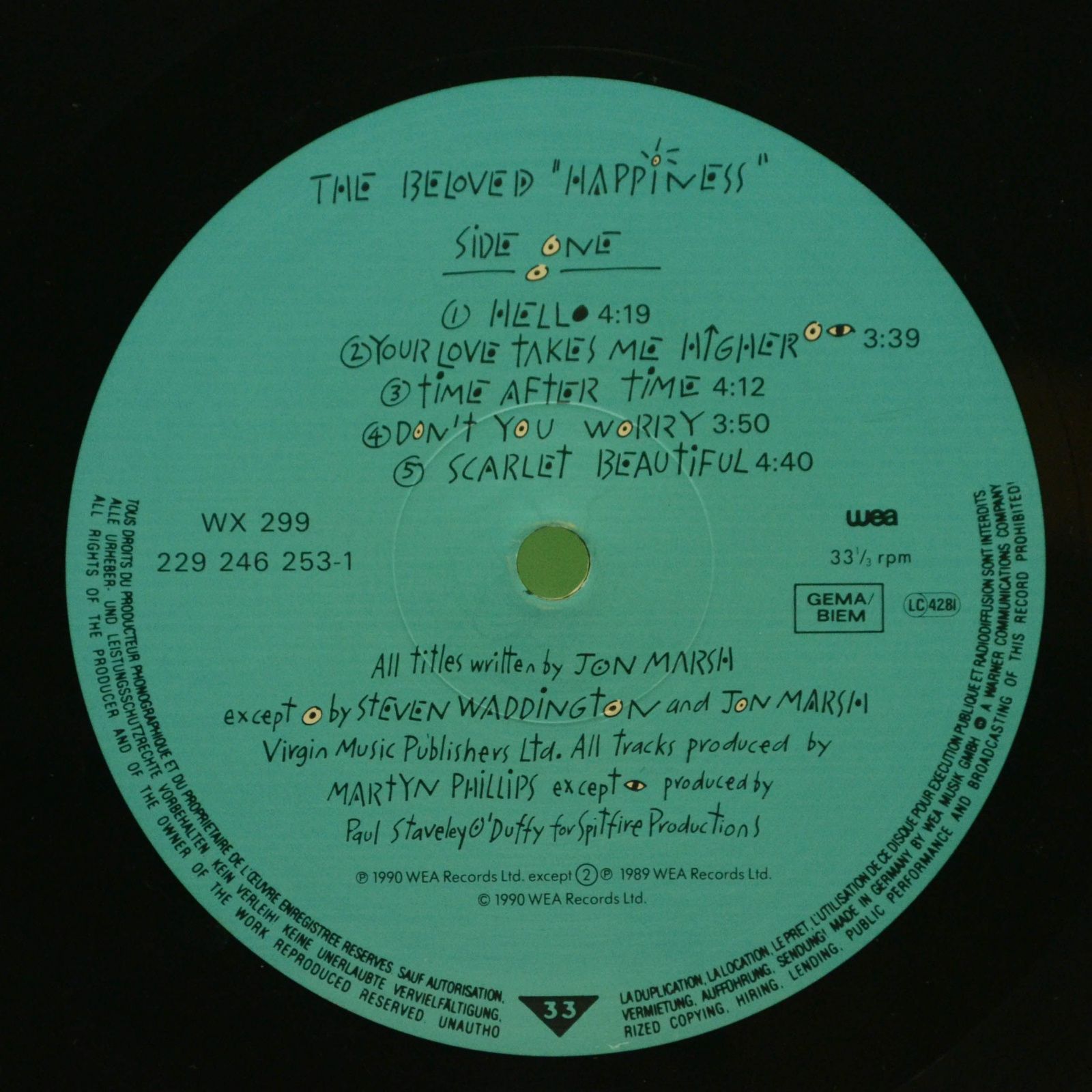 Виниловая пластинка Beloved — Happiness, 1990