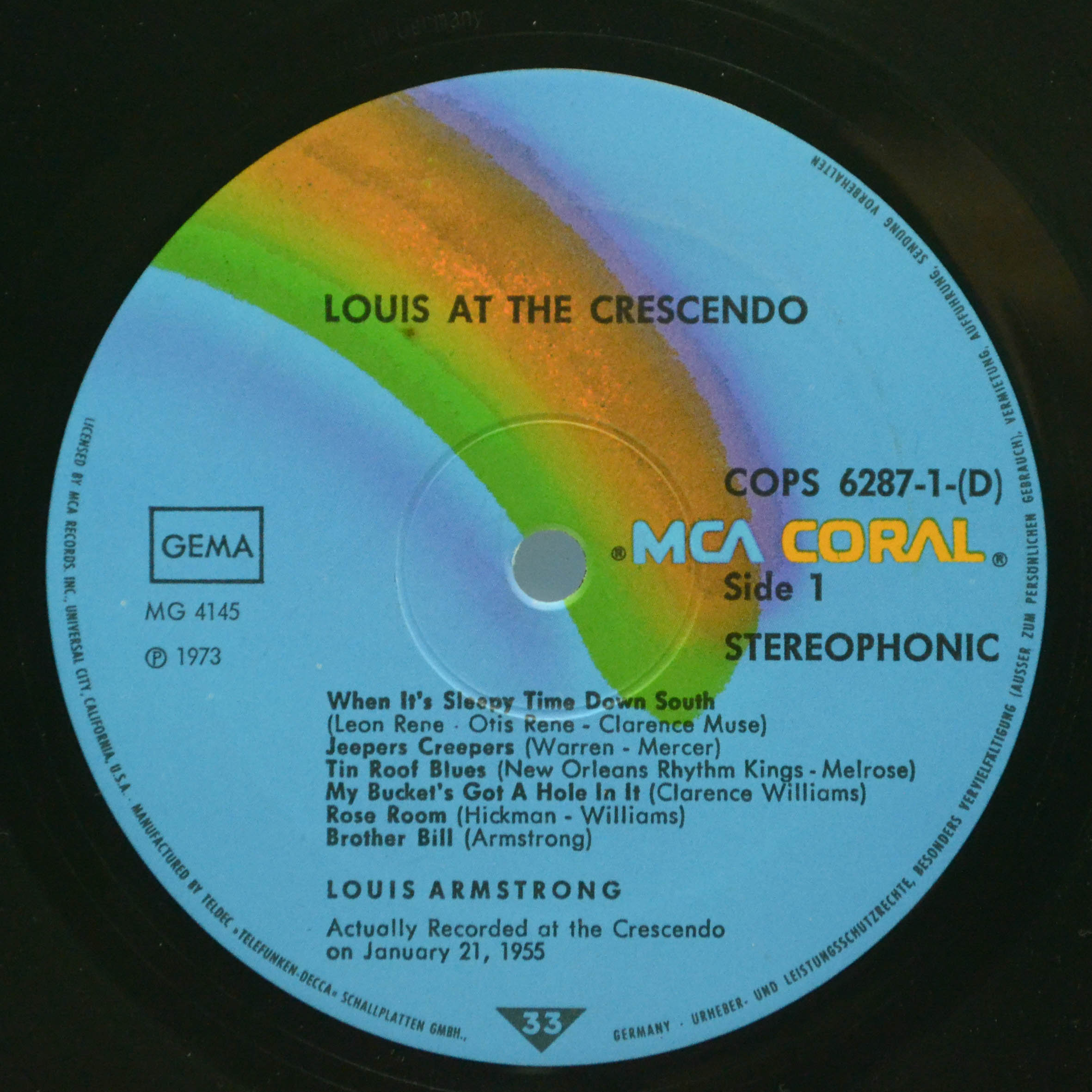 Виниловая пластинка Louis Armstrong — Louis At The Crescendo (2LP), 1975