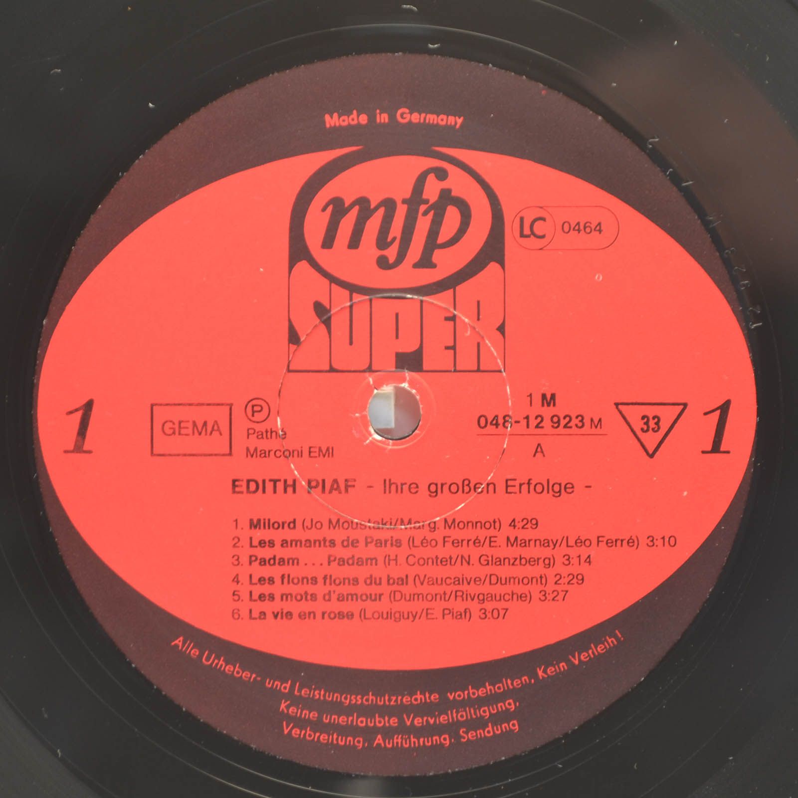 Edith Piaf — Ihre Grossen Erfolge, 1974