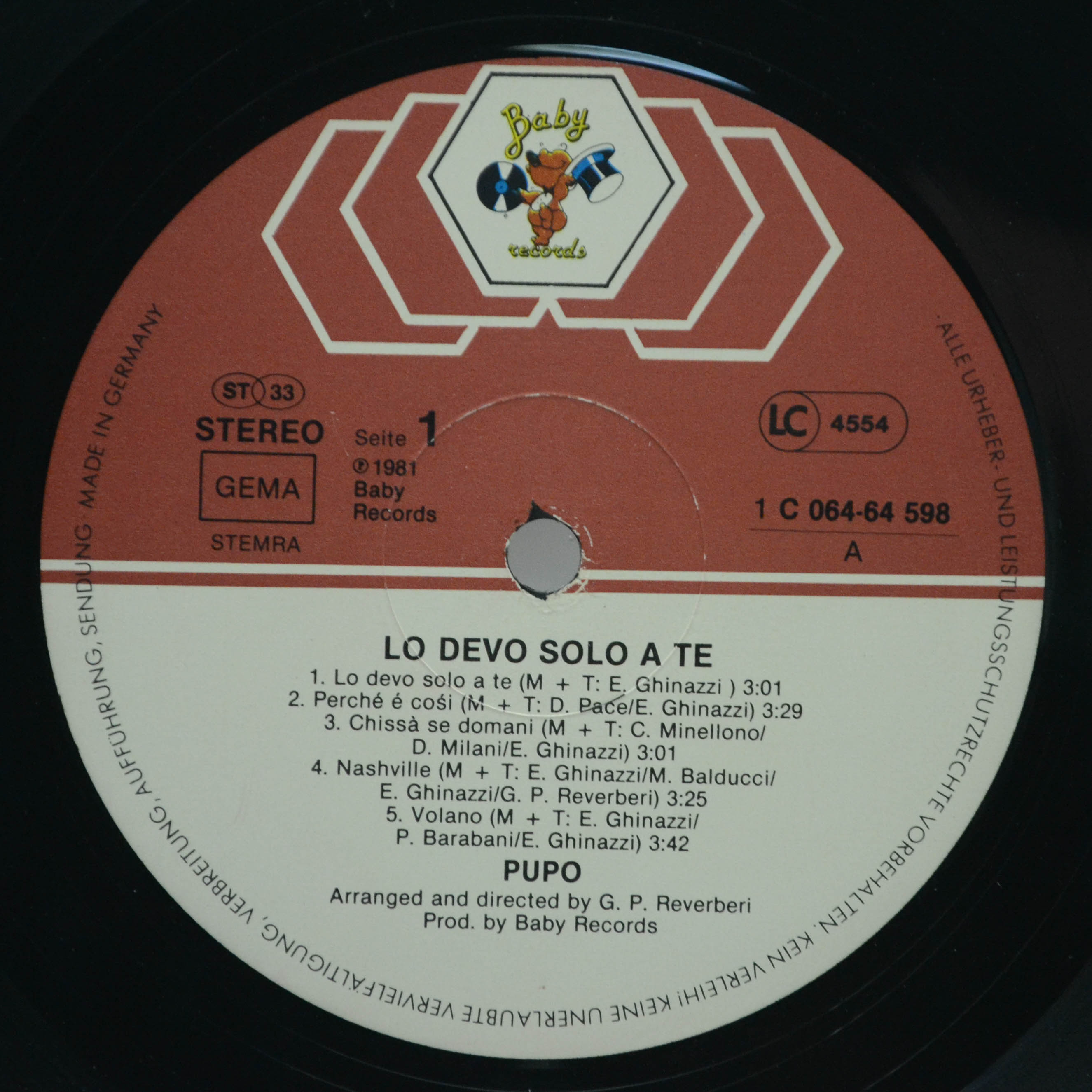 Pupo — Lo Devo Solo A Te, 1981