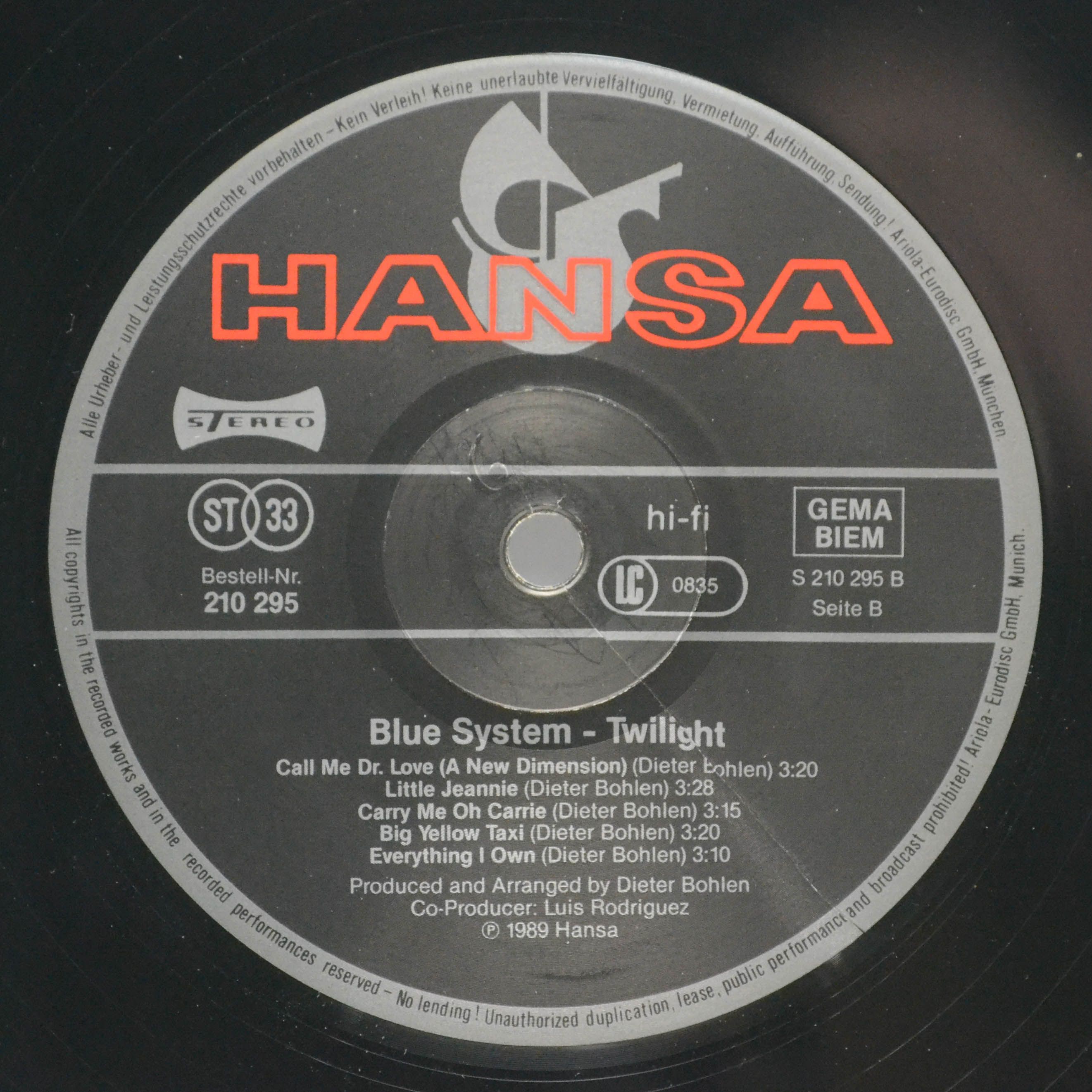 Blue System — Twilight, 1989