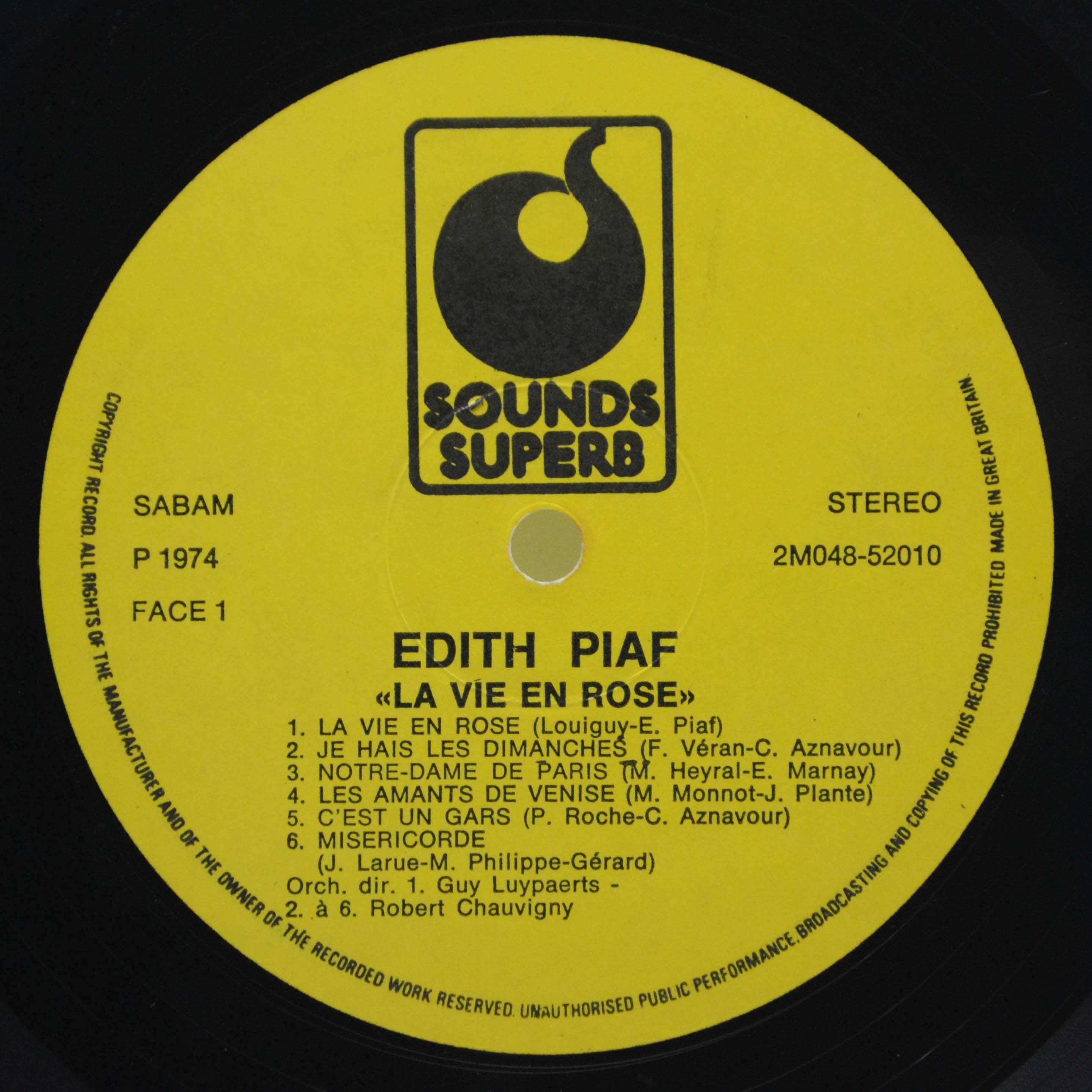 Edith Piaf — La Vie En Rose (France), 1974