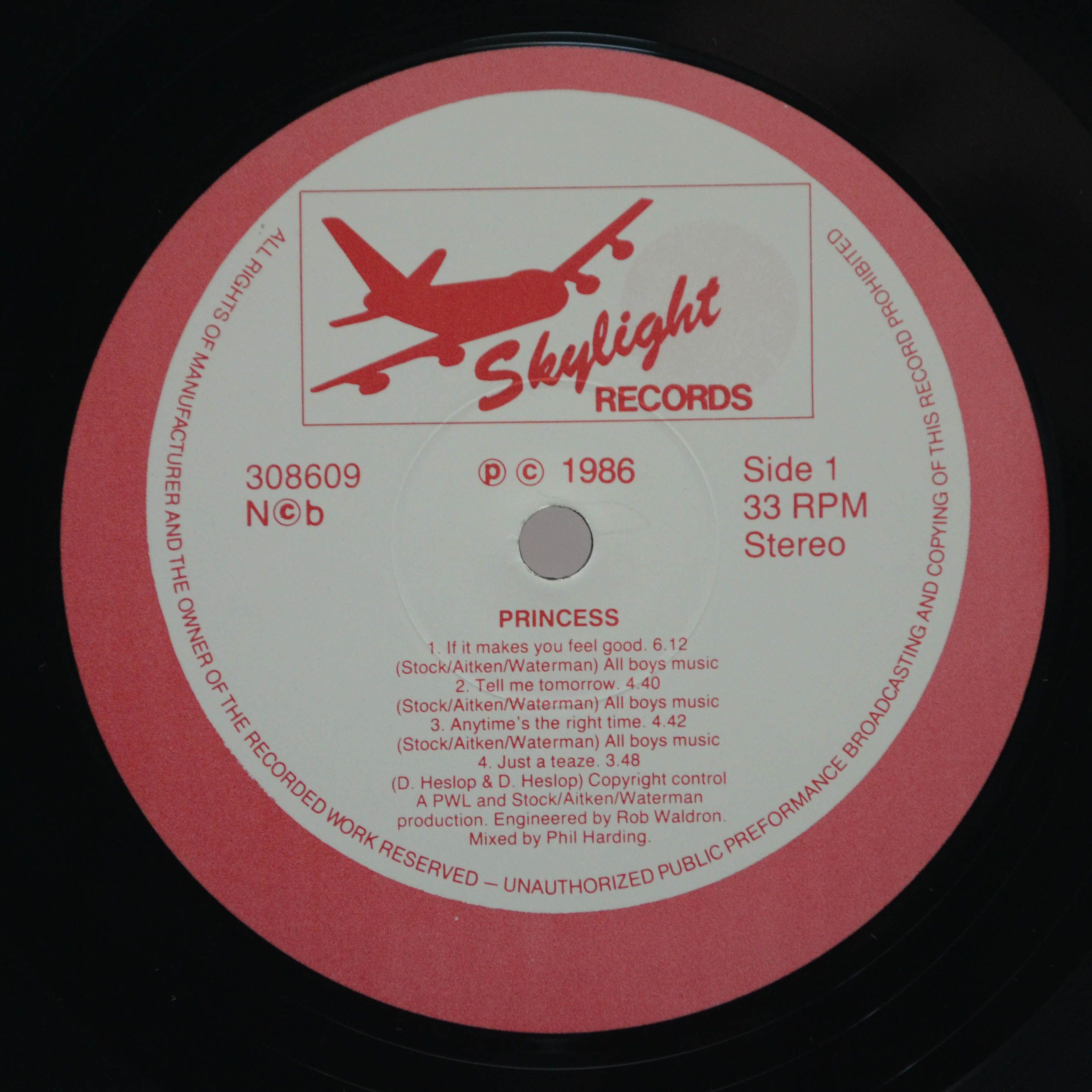 Виниловая пластинка Princess — Princess, 1986