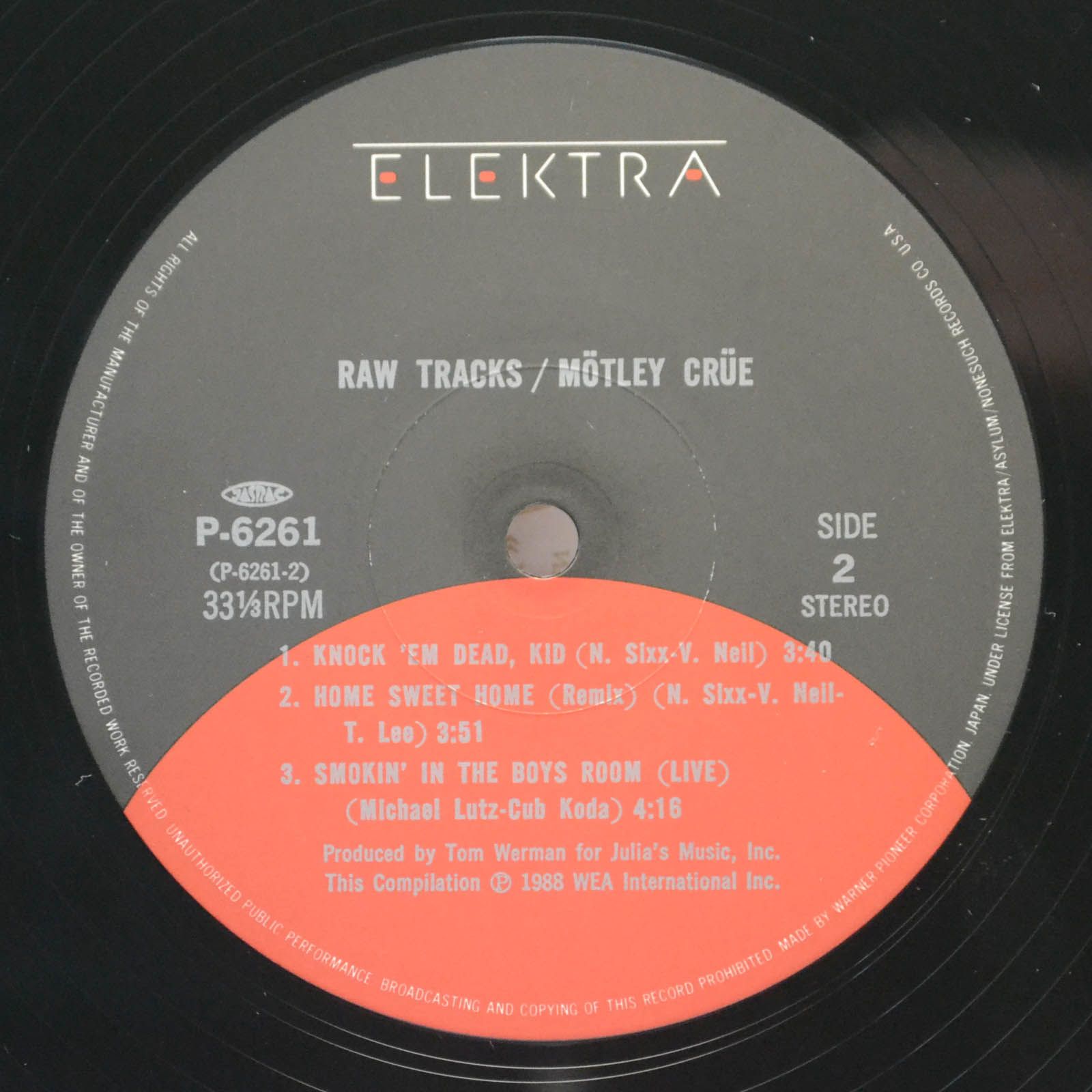 Виниловая пластинка Mötley Crüe — Raw Tracks, 1988