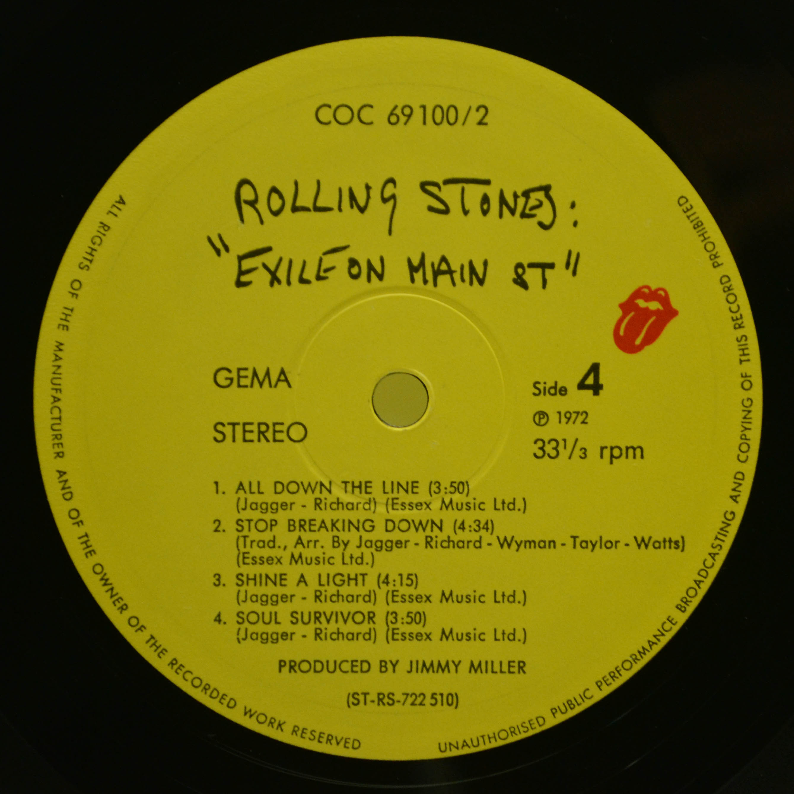 Rolling Stones — Exile On Main St (2LP), 1972
