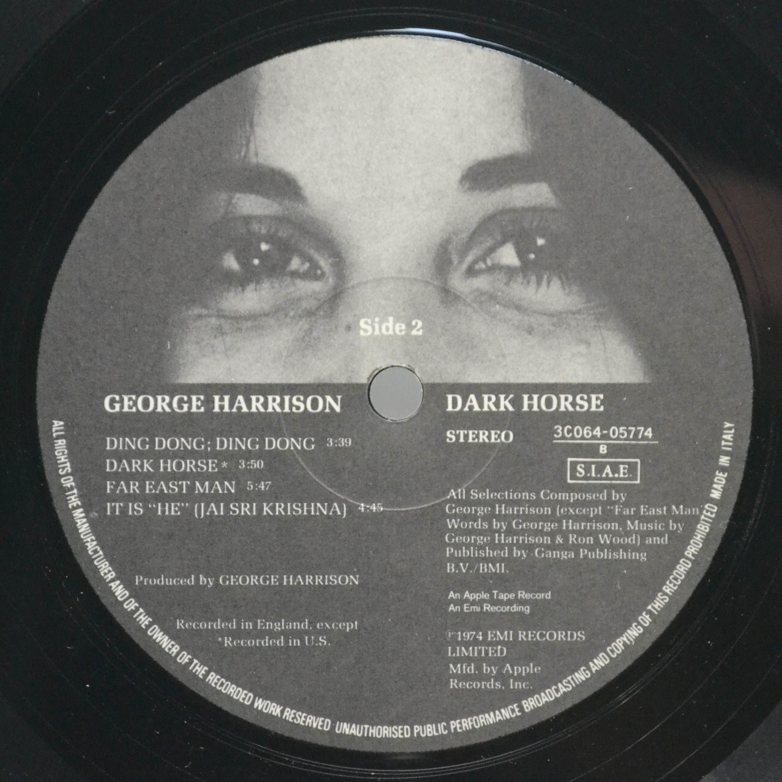 Виниловая пластинка George Harrison — Dark Horse, 1974