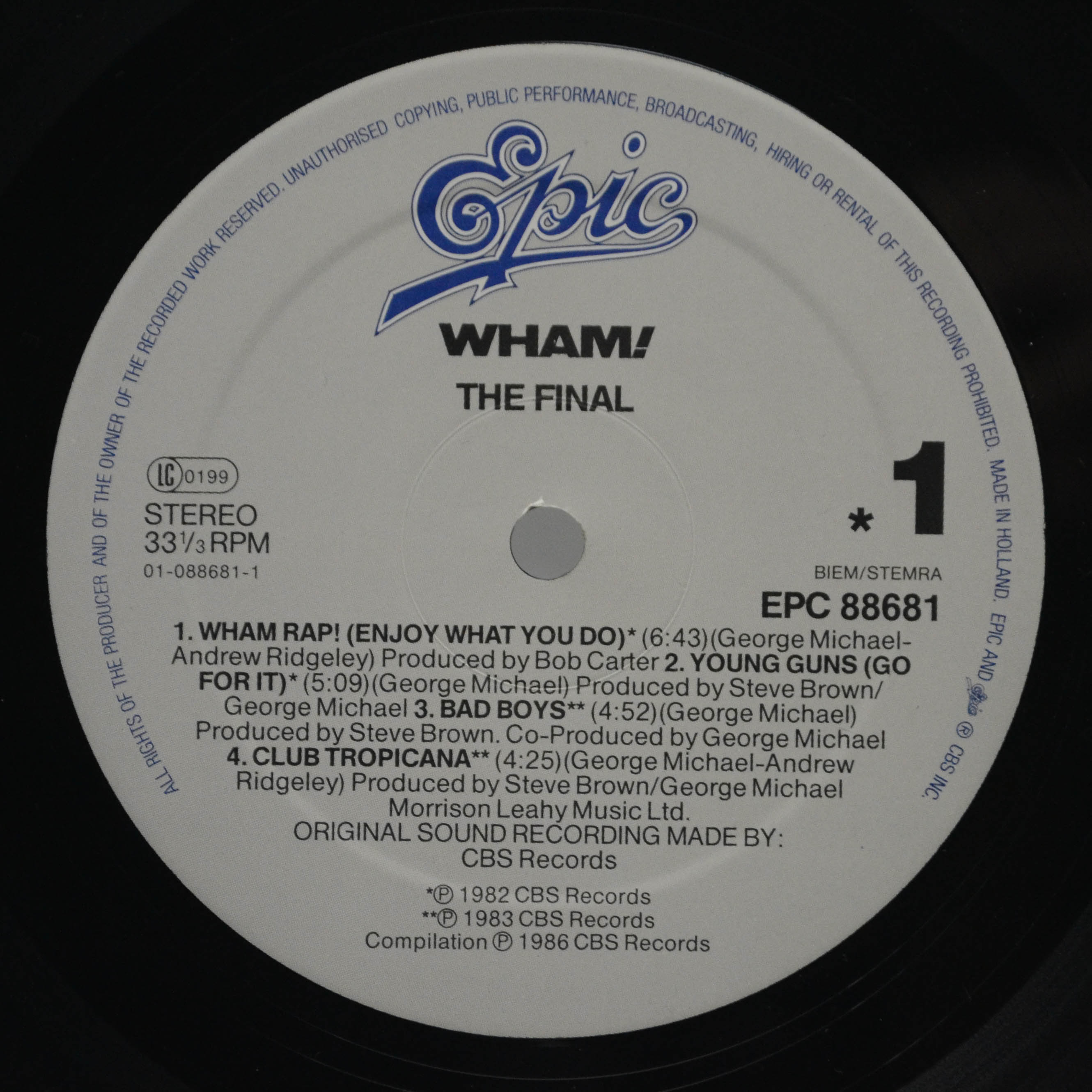 Виниловая пластинка Wham! — The Final (2LP), 1986