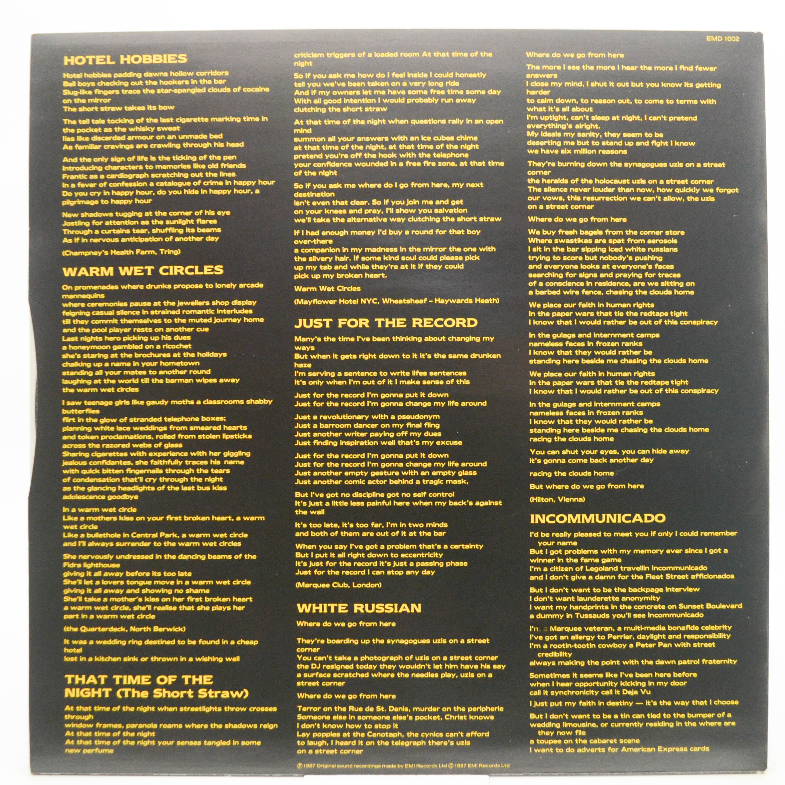 Marillion — Clutching At Straws (1-st, UK), 1987