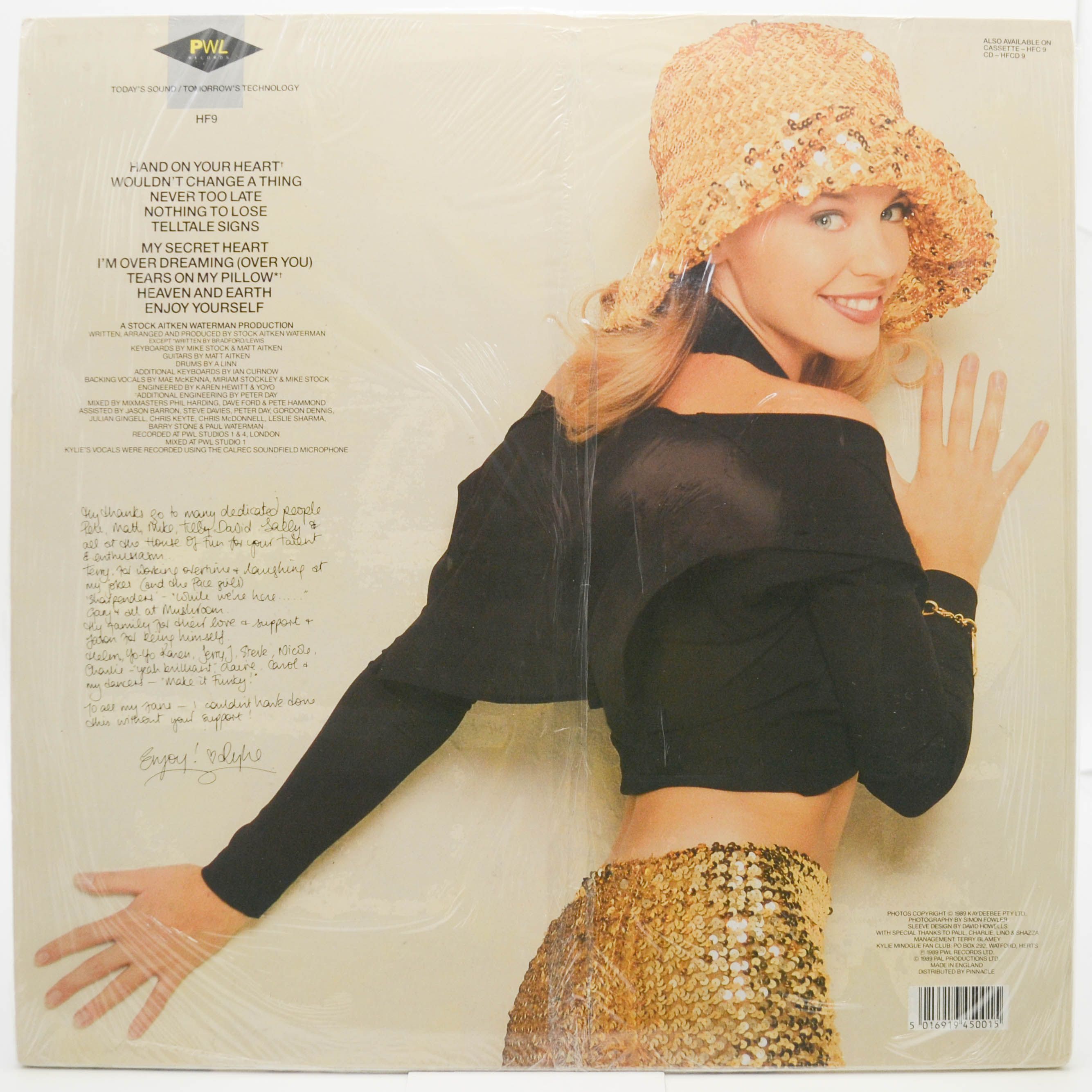 Виниловая пластинка Kylie Minogue — Enjoy Yourself (UK), 1989