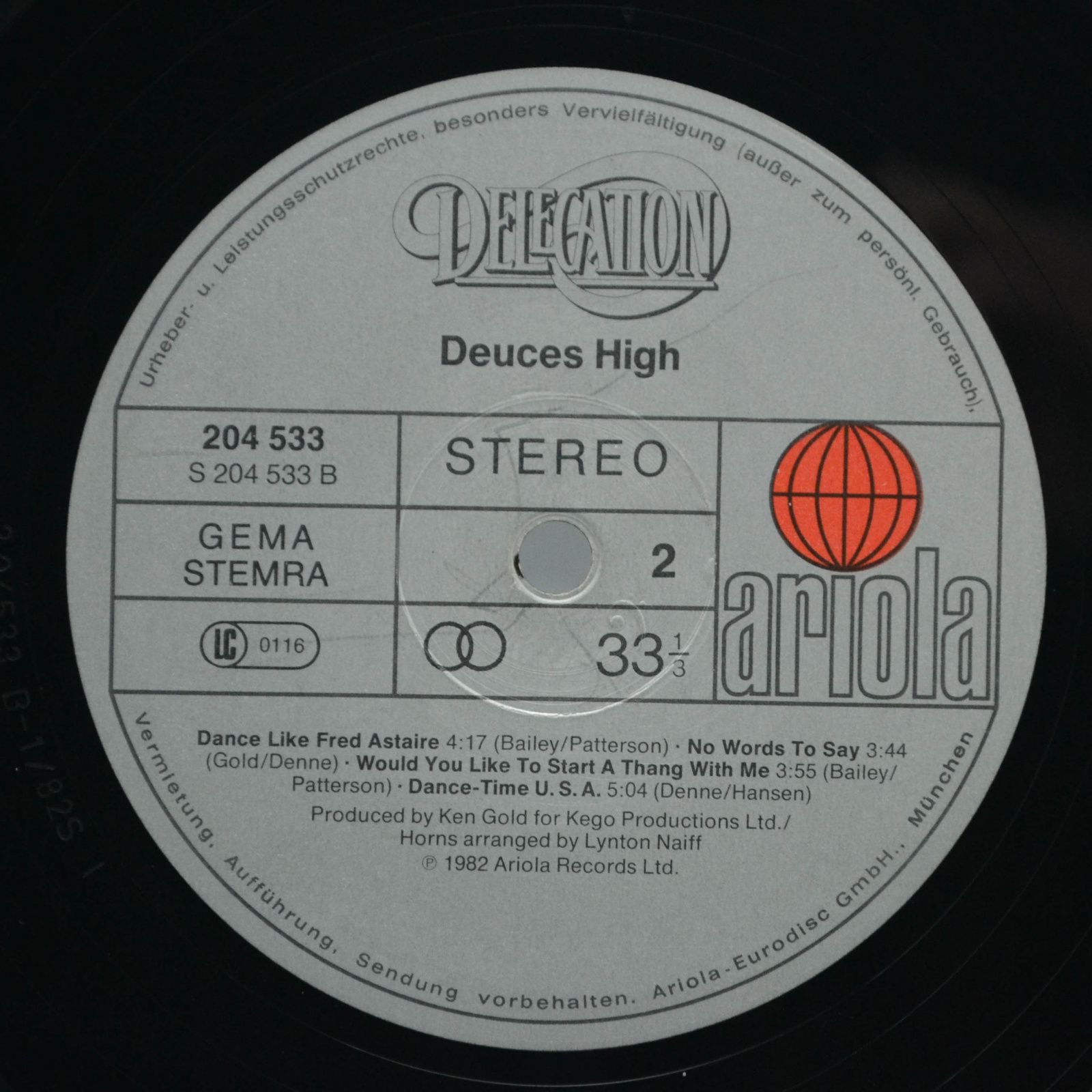 Виниловая пластинка Delegation — Deuces High, 1982