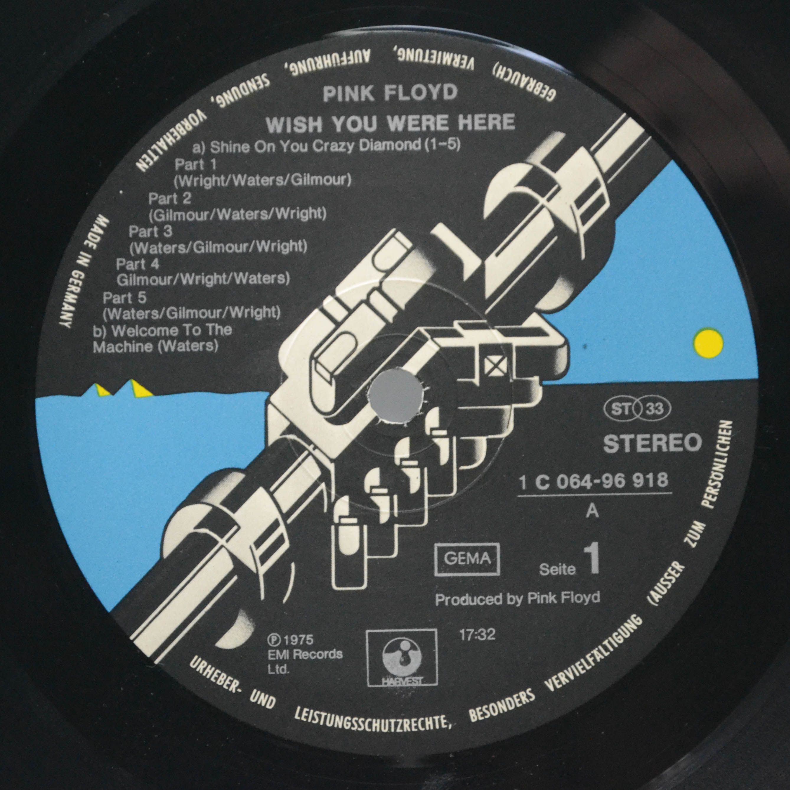 Виниловая пластинка Pink Floyd — Wish You Were Here, 1975